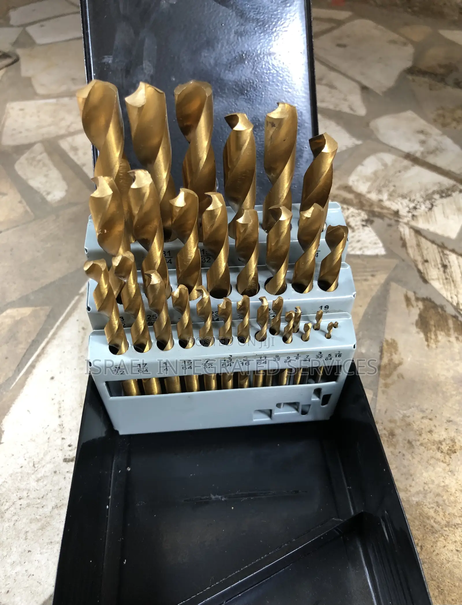Set of Drill Bit Inches 1-13 Brass Color