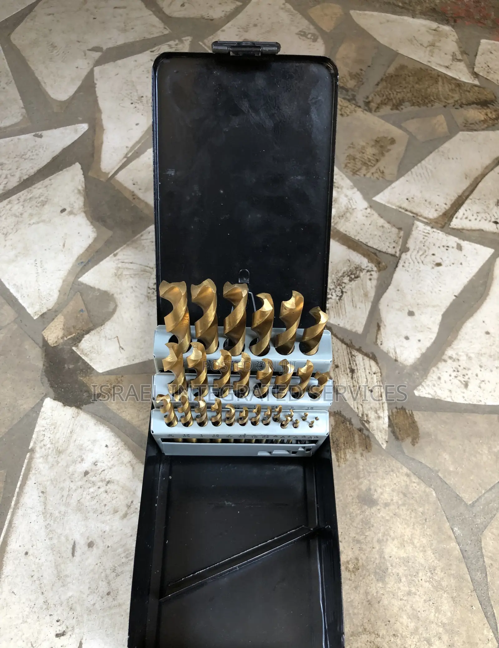 Set of Drill Bit Inches 1-13 Brass Color