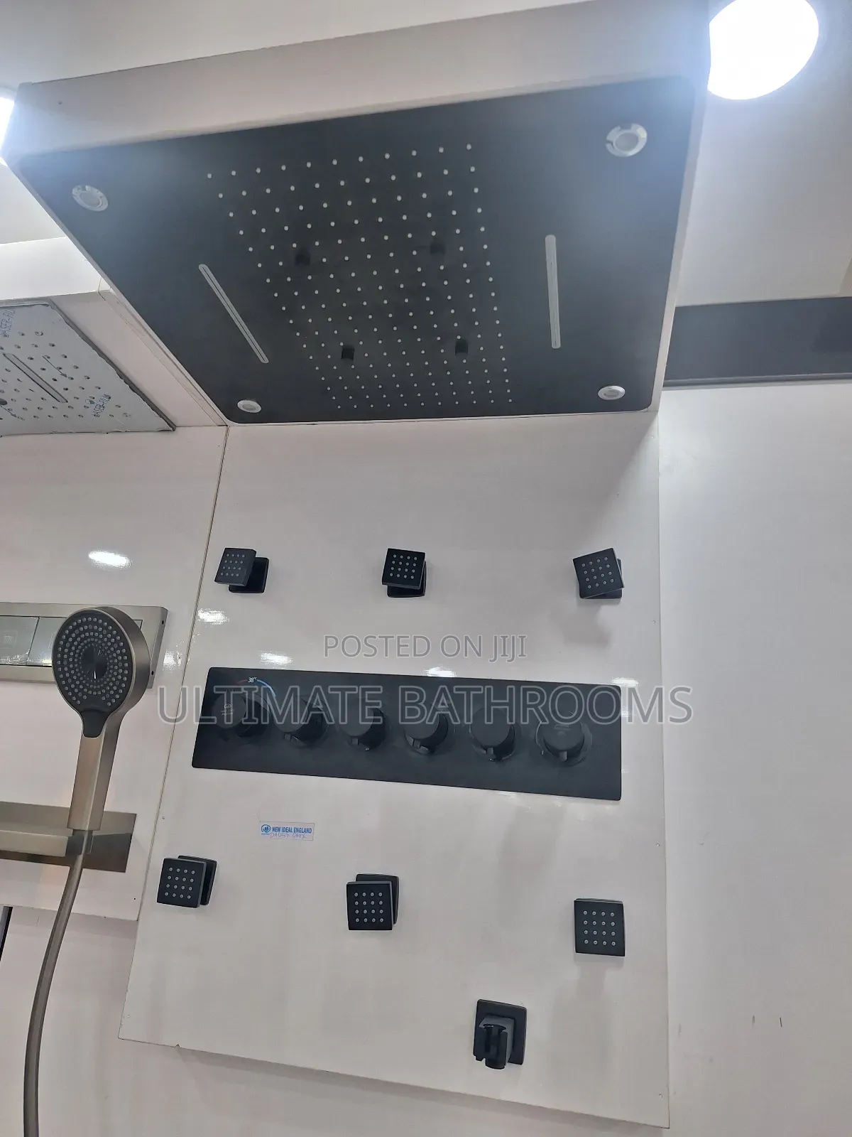 Black Six Control Thermostatic Conceal Shower With Rain Shower Rose