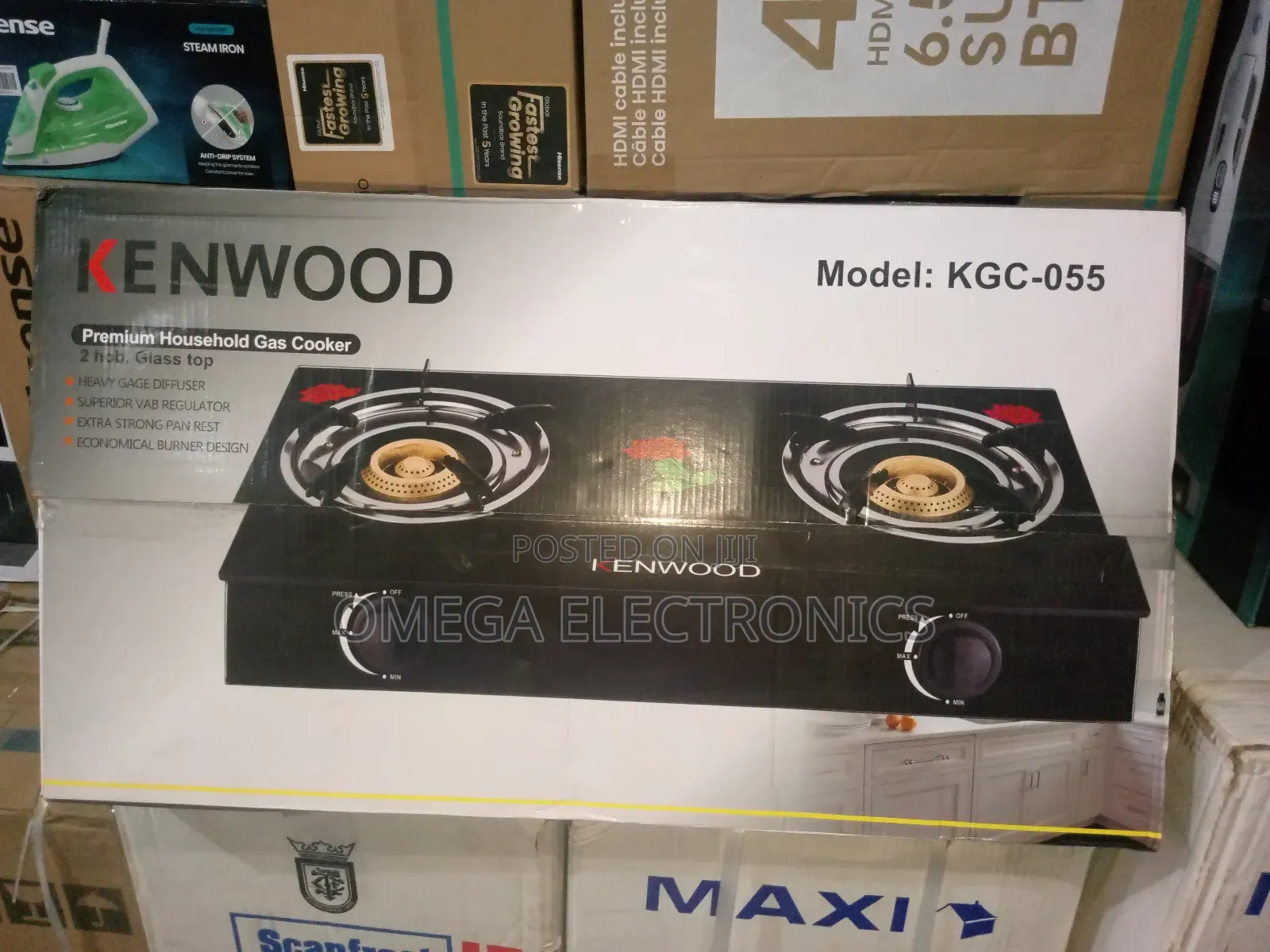 Kenwood Table Top Gas 2 Burners Automatic Ignition Switch
