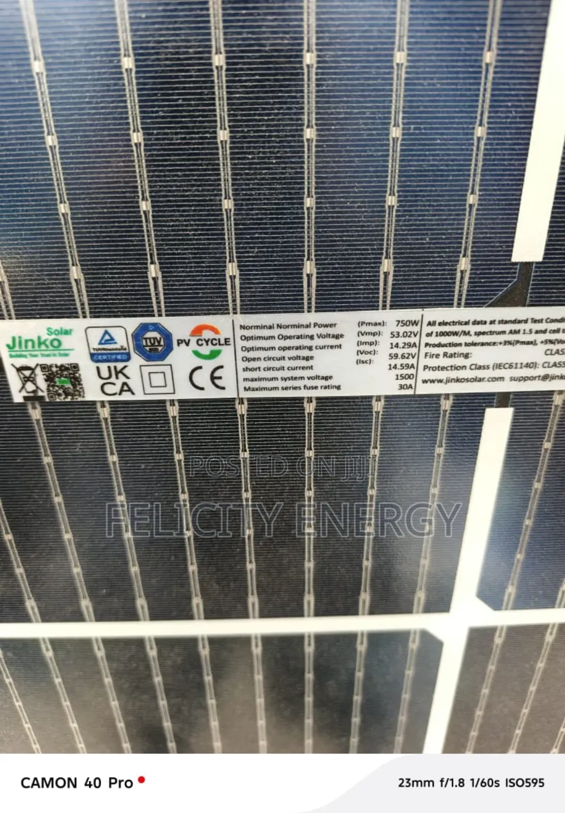 Brand New Jinko 750watt Solar 144 Cells