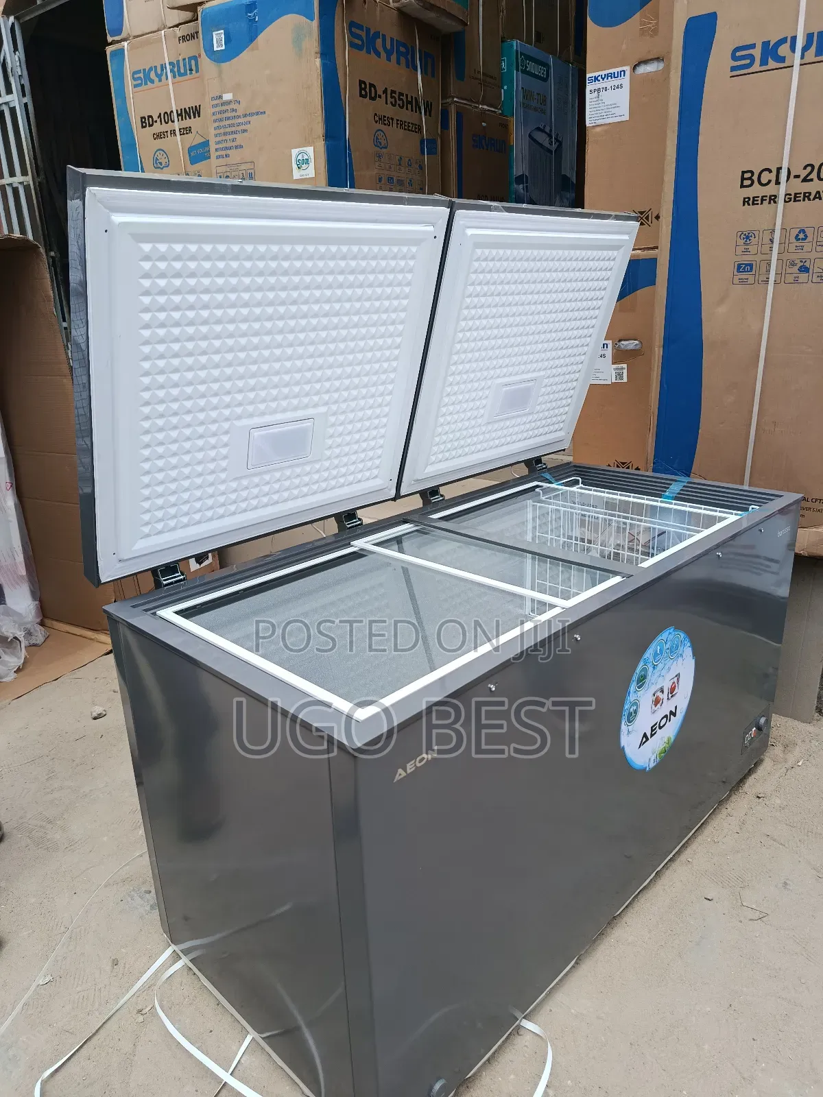 Aeon Double Door Freezer 600 Litrs With Glass Cover External Condenser