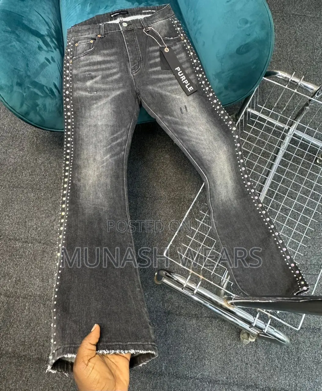 Luxury Purple Jean for Men 30-38 Available Stone Wash