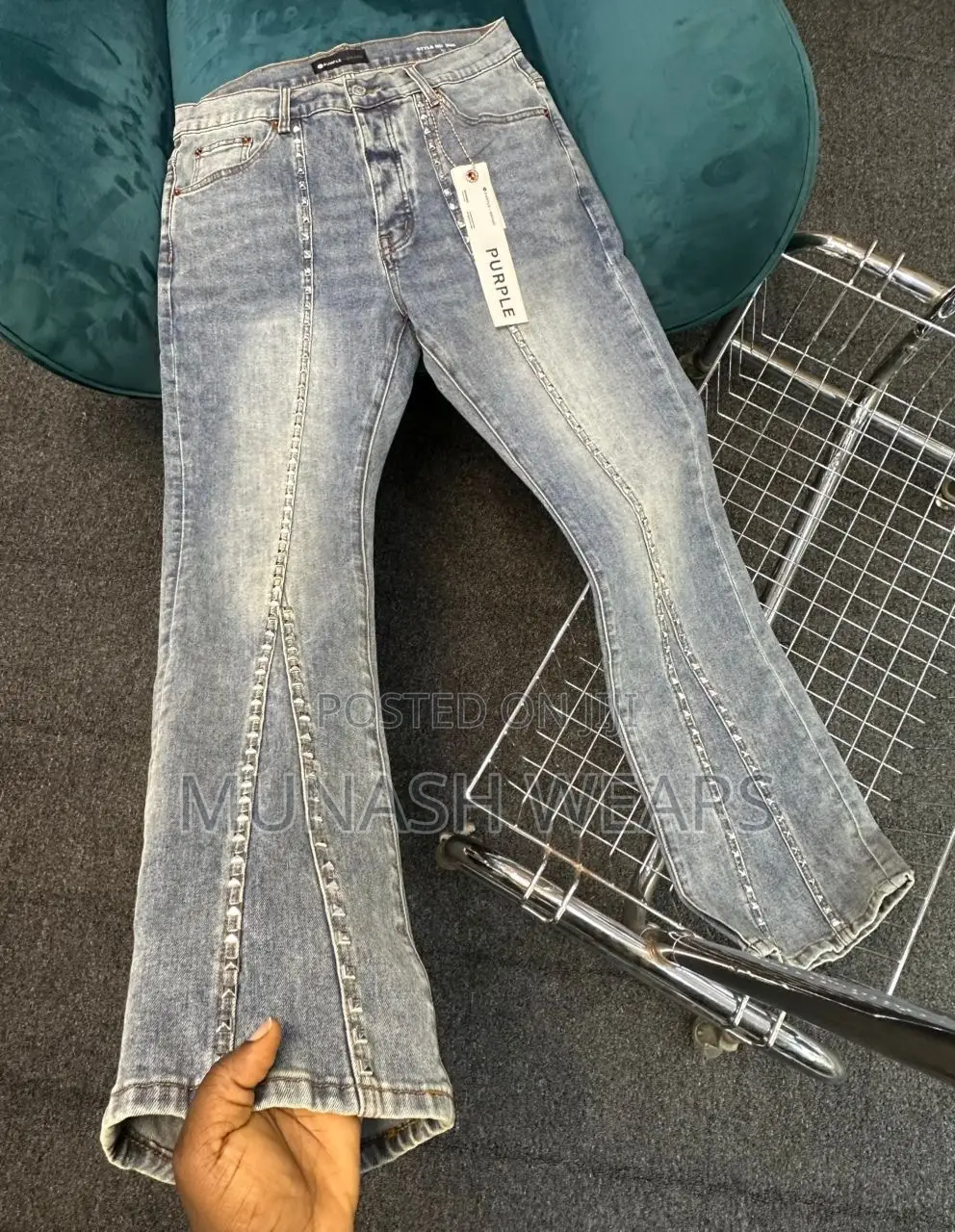 Luxury Purple Jean for Men 30-38 Available Stone Wash