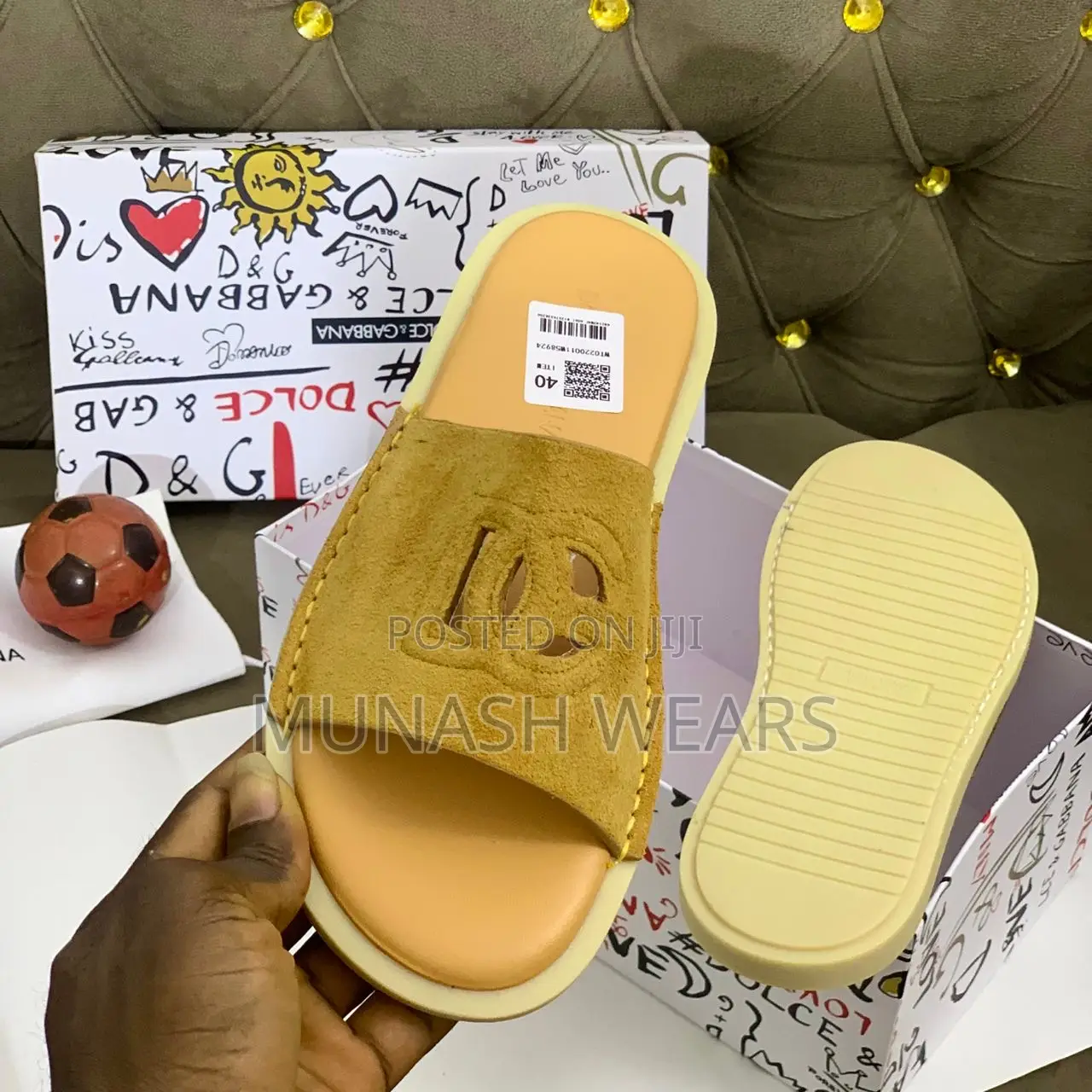 Dolce Gabbana Suede and Leather Slipers 40-46
