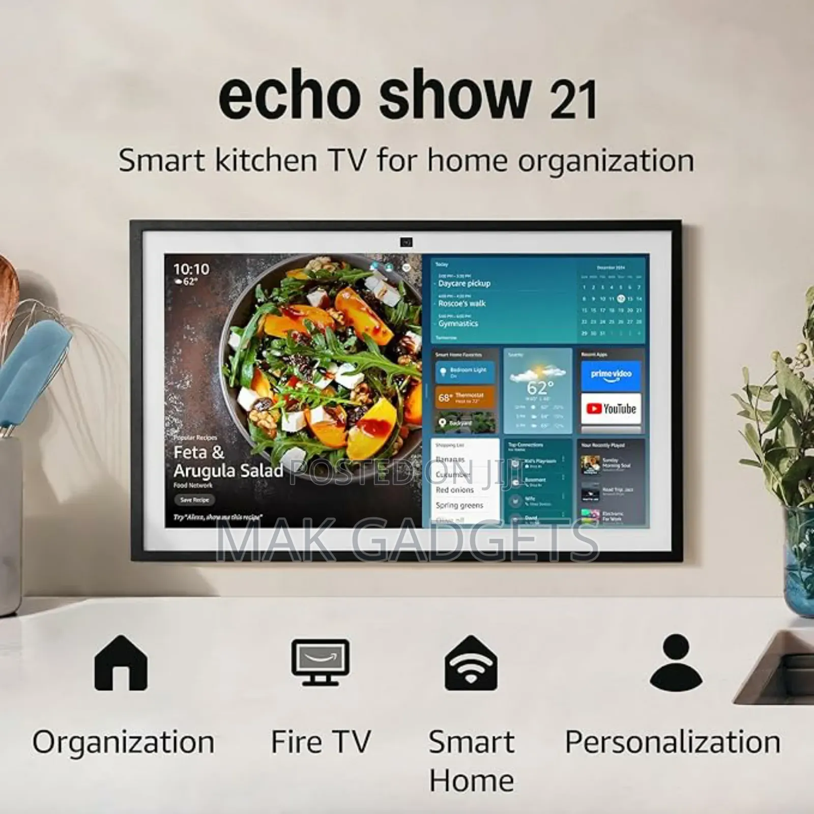 Amazon Echo Show 21 (Newest Model), Full Hd 21" Kitchen Hub for Home