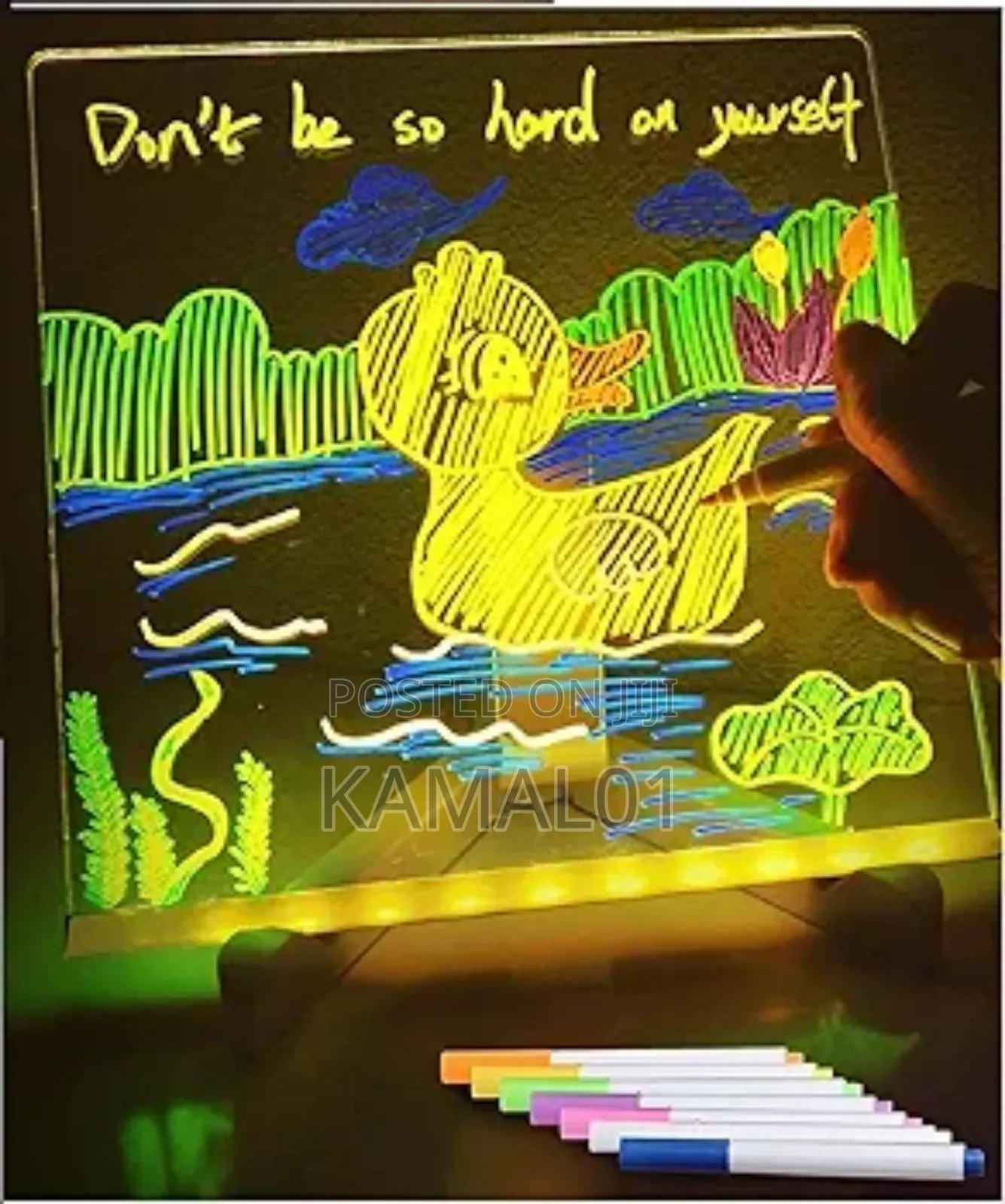 3d Acrylic Led Message Board With Pen
30cm by 20cm