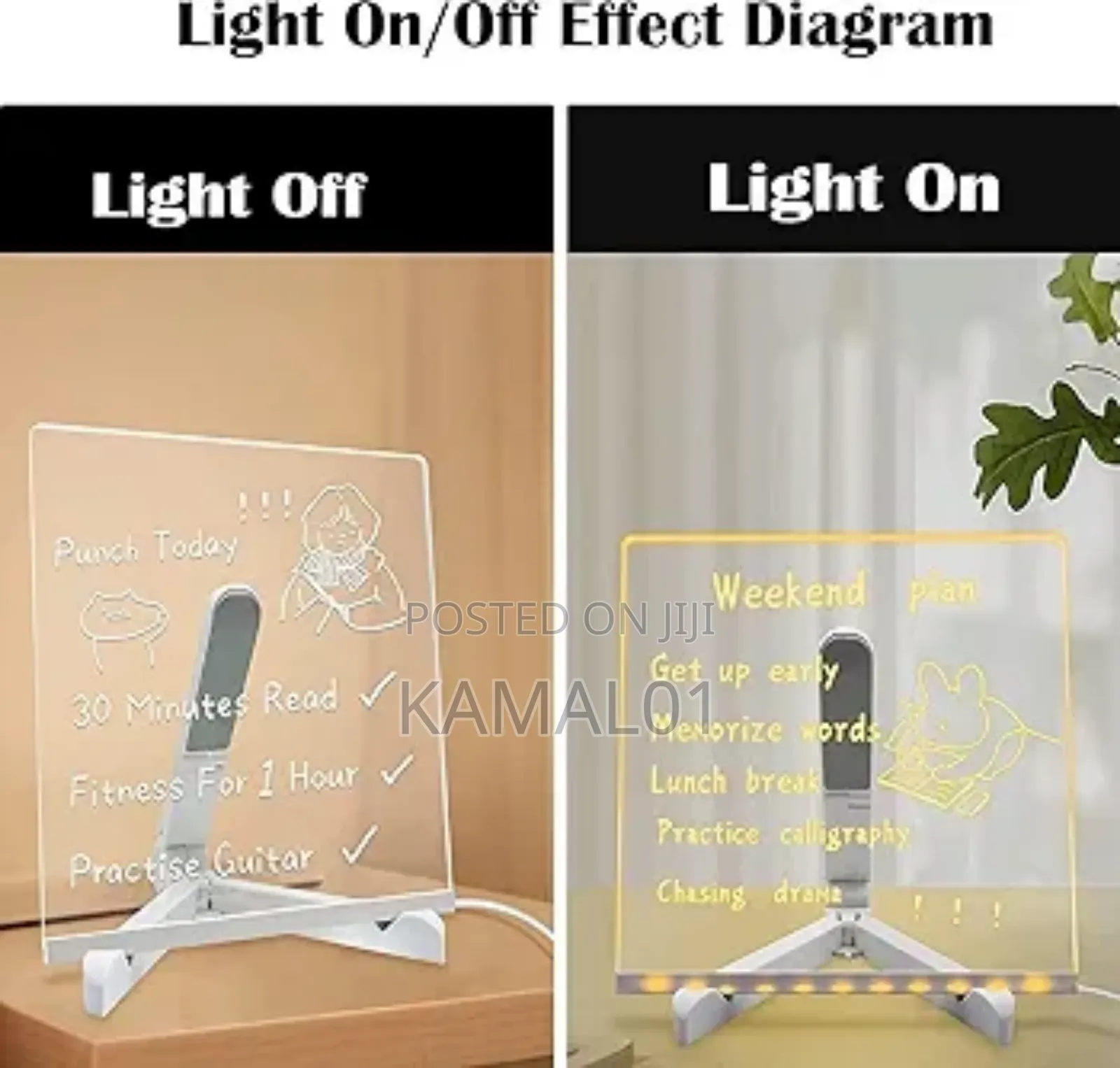 3d Acrylic Led Message Board With Pen
30cm by 20cm
