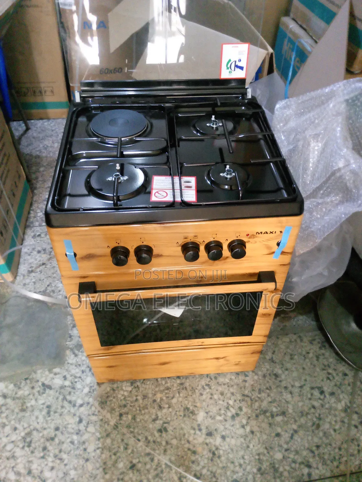 Maxi Gas Cooker 3+1 Automatic 60*60 Wood