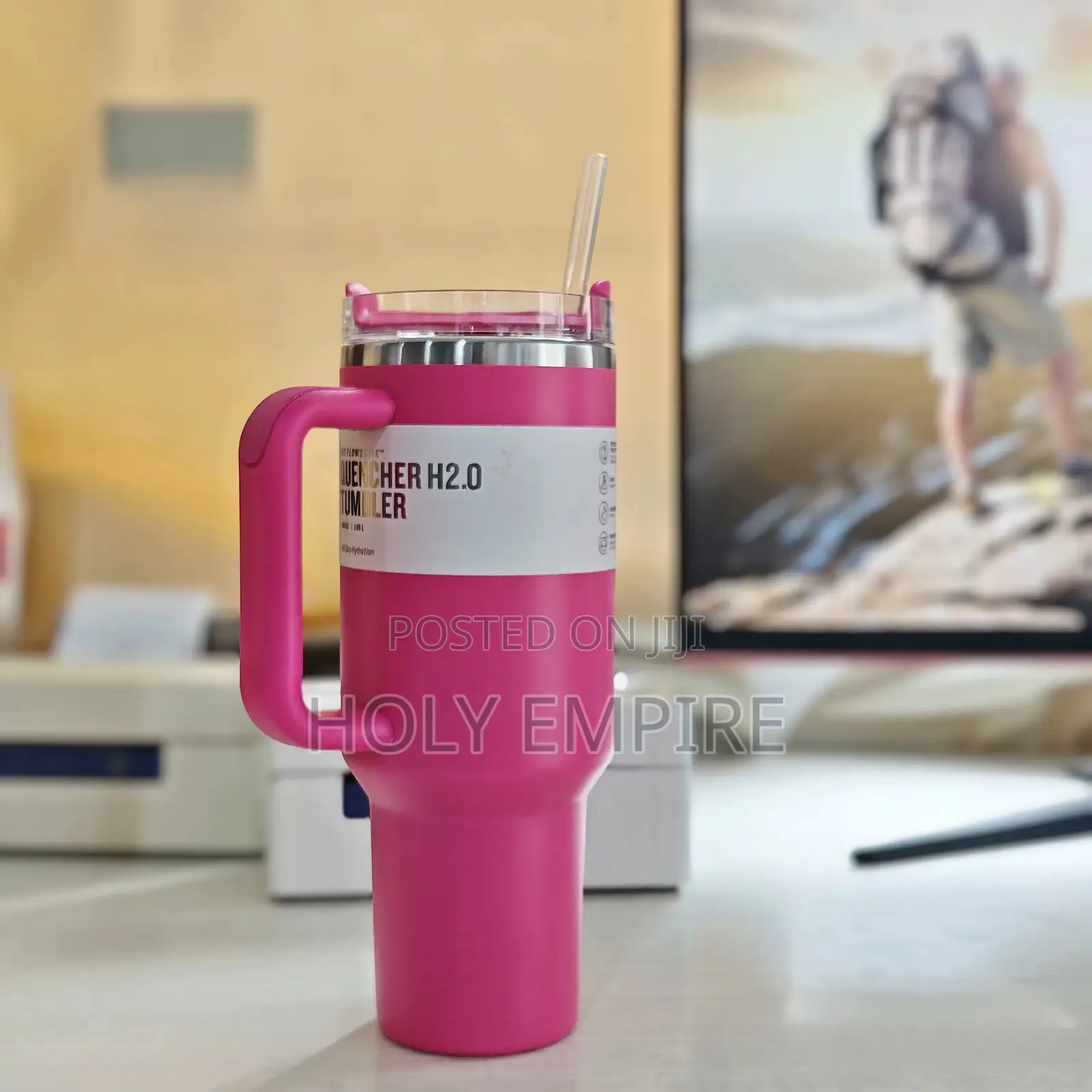 Stainless Steel Straw Lid Vacuum Insulated Car Mug Double Wall Thermal