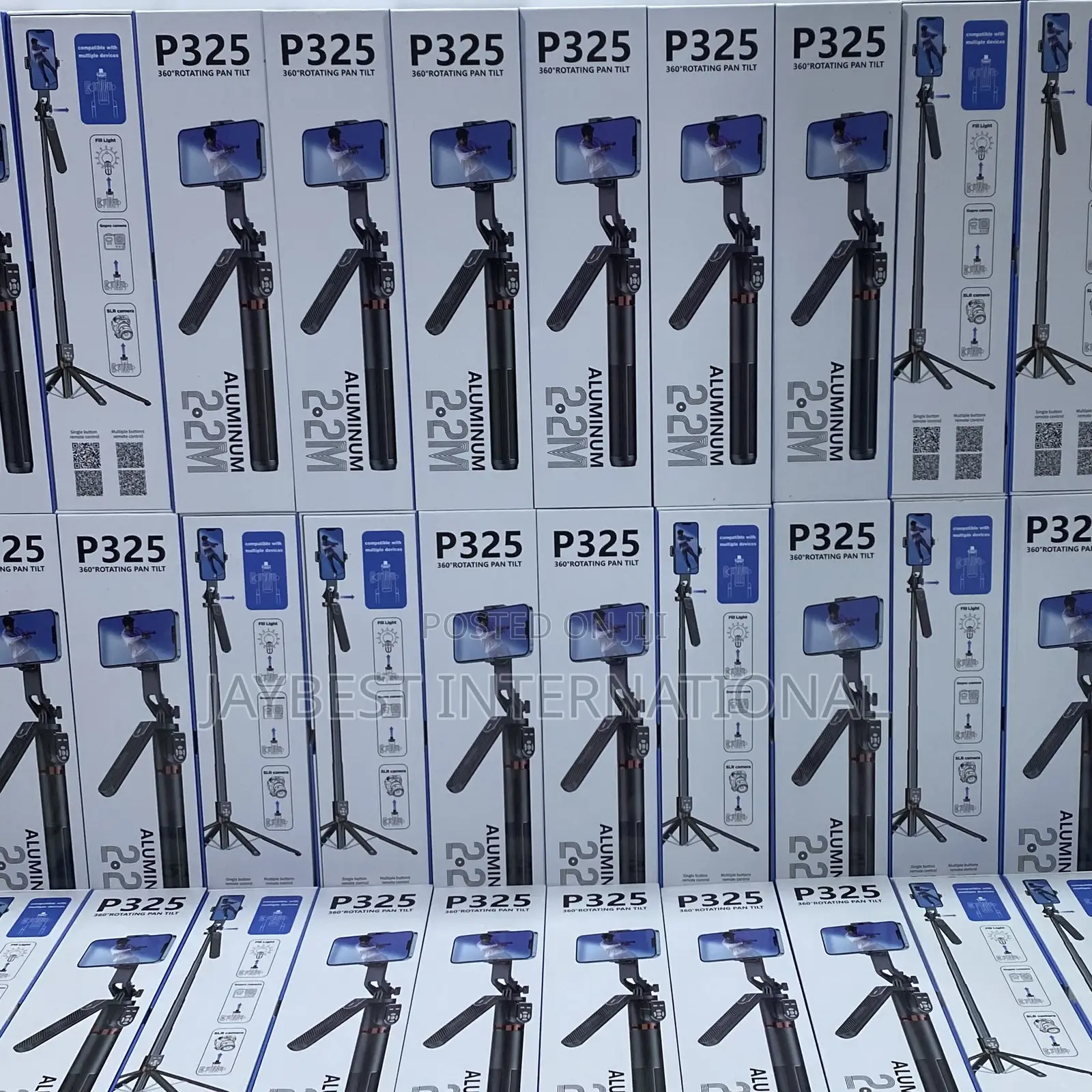 P325 Selfie Stick Four Legged Stand With Dual Bluetooth Remote Control