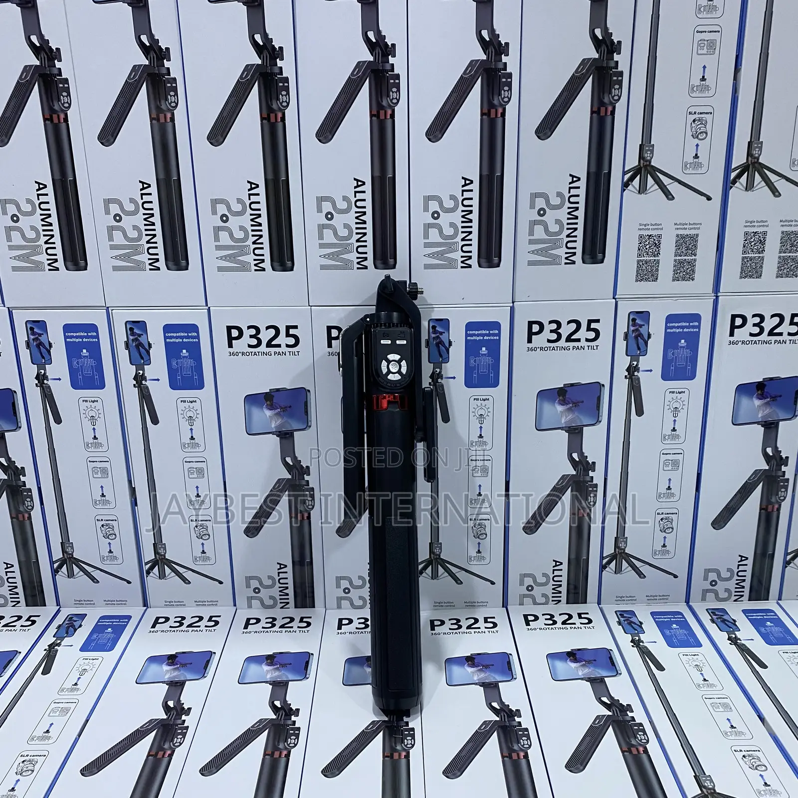 P325 Selfie Stick Four Legged Stand With Dual Bluetooth Remote Control