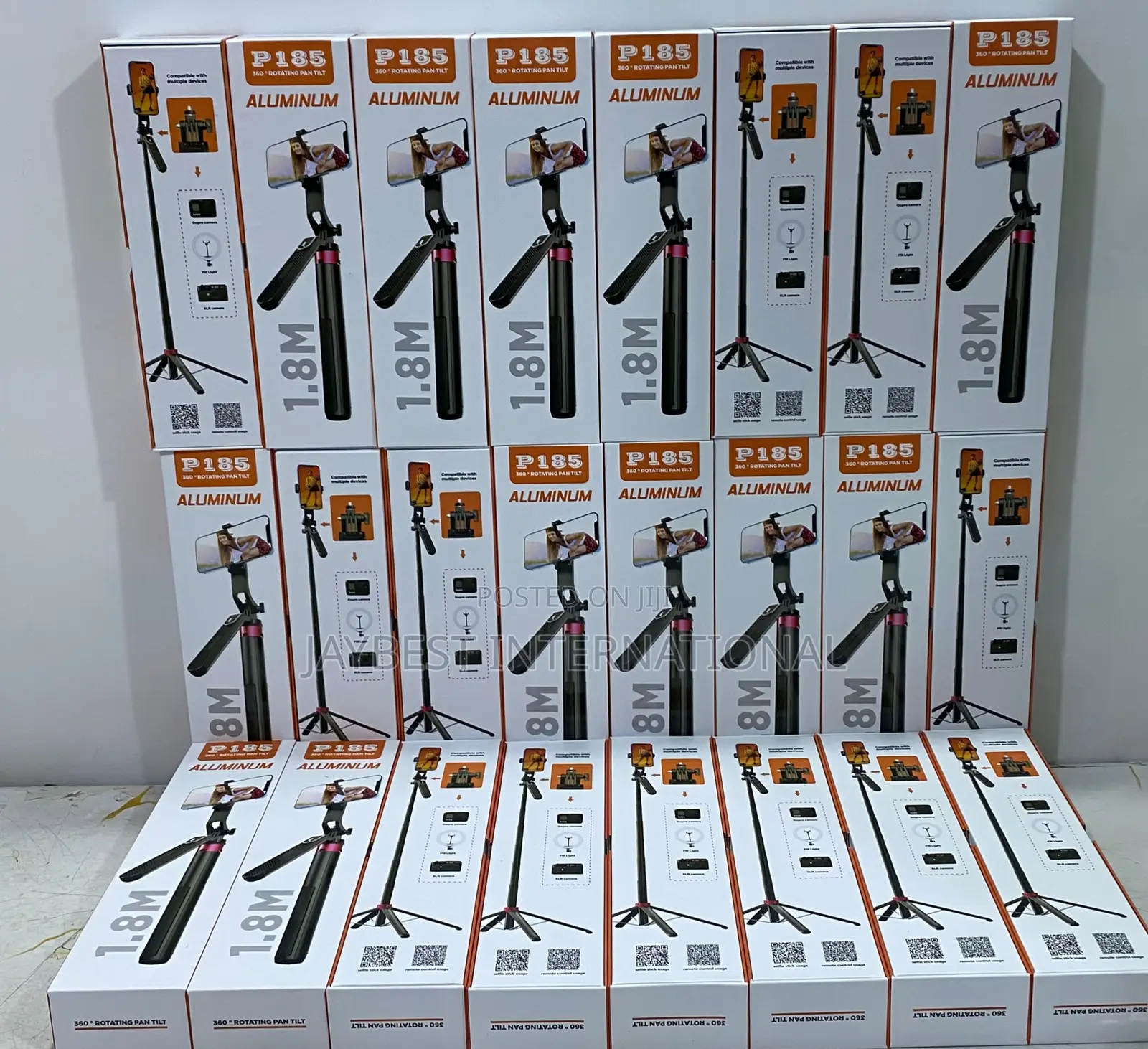 P185 1.85m Four Legged 360° Rotate Bluetooth Selfie Stick