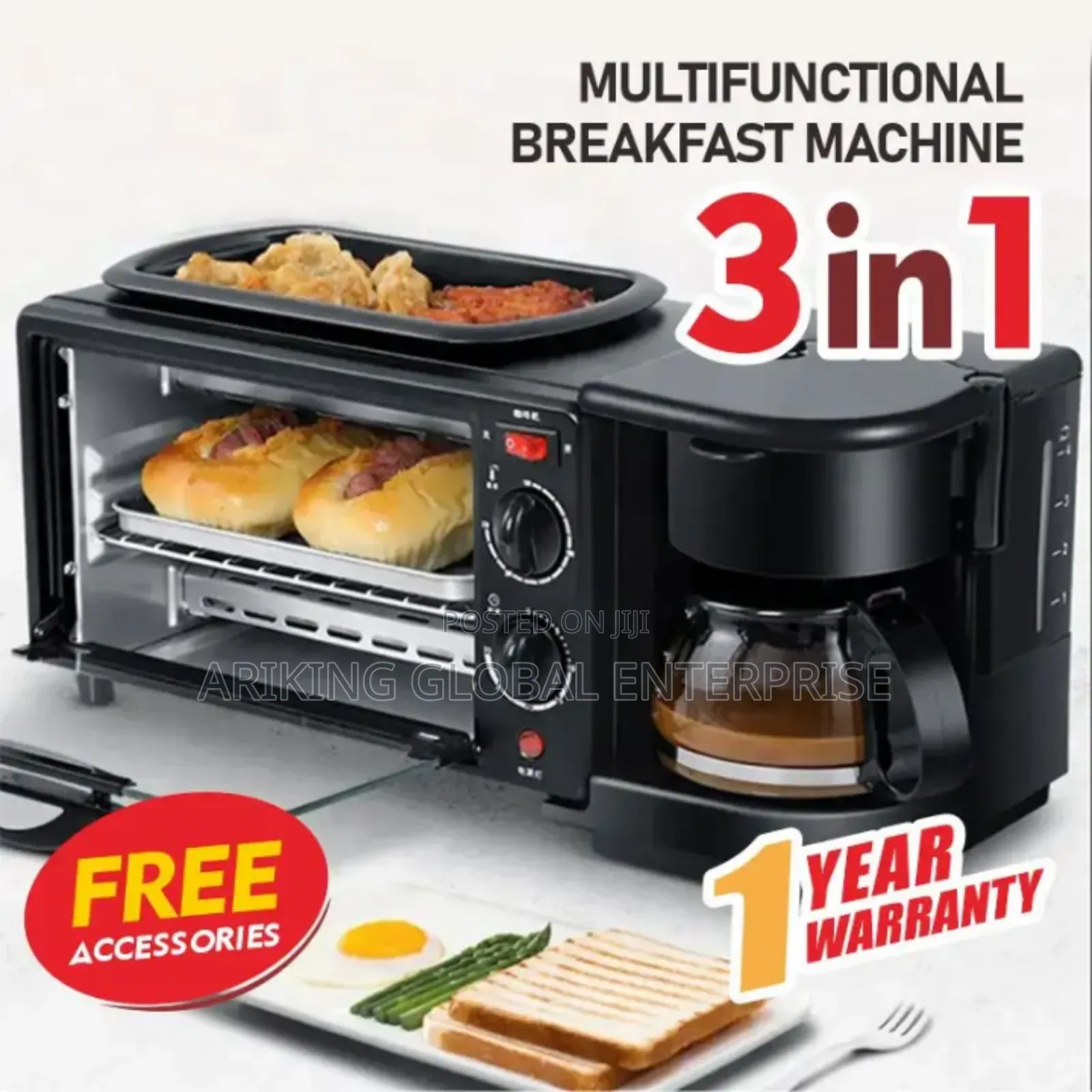 This 3in1 Breakfast Station Combines an Oven,Coffee Maker Frying Pan