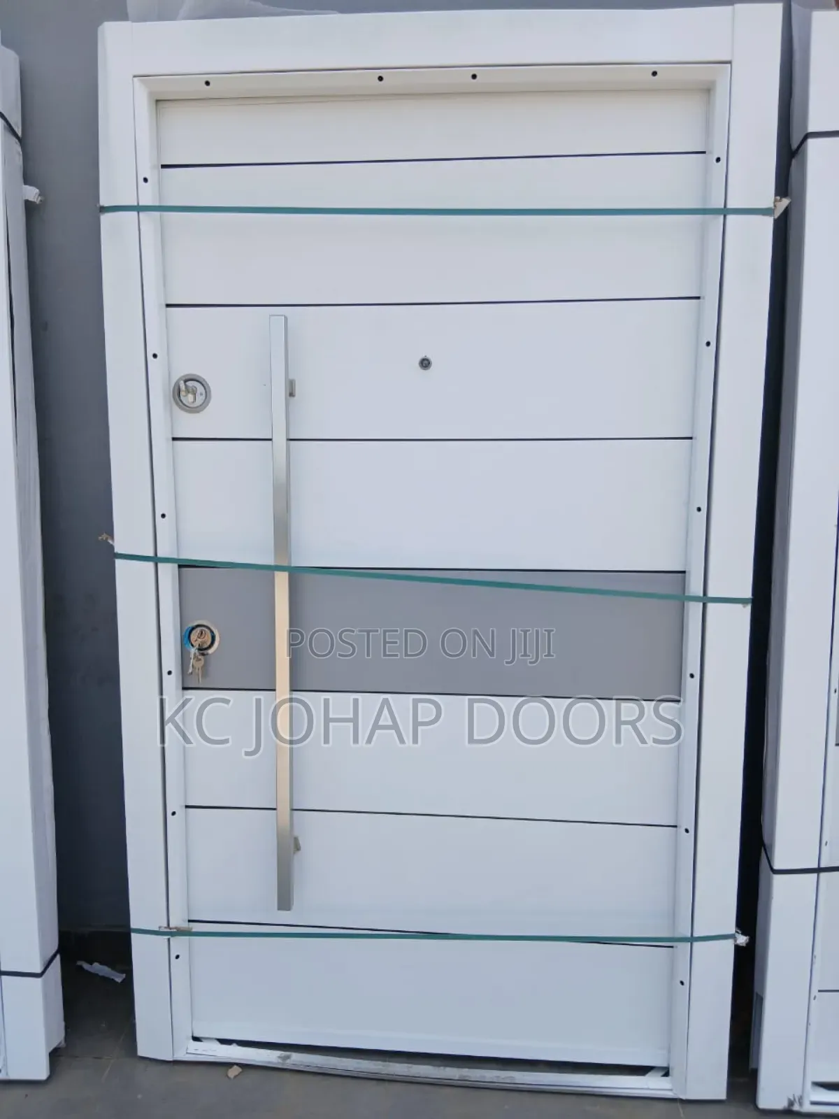 White 4ft by 7ft Quality Turkey Door for Front Entrance
