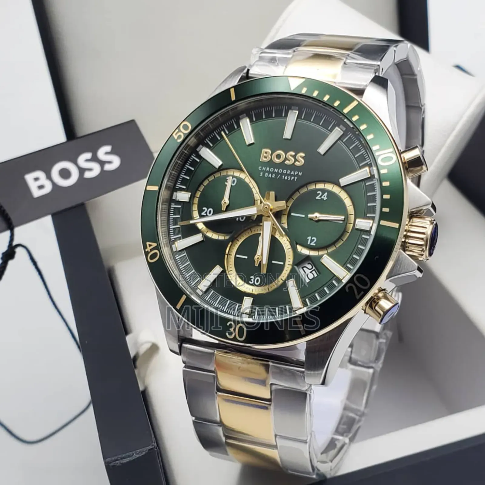 Hugo Boss Inspired Male Watch - Chain Strap, Chronograph Quartz Mech