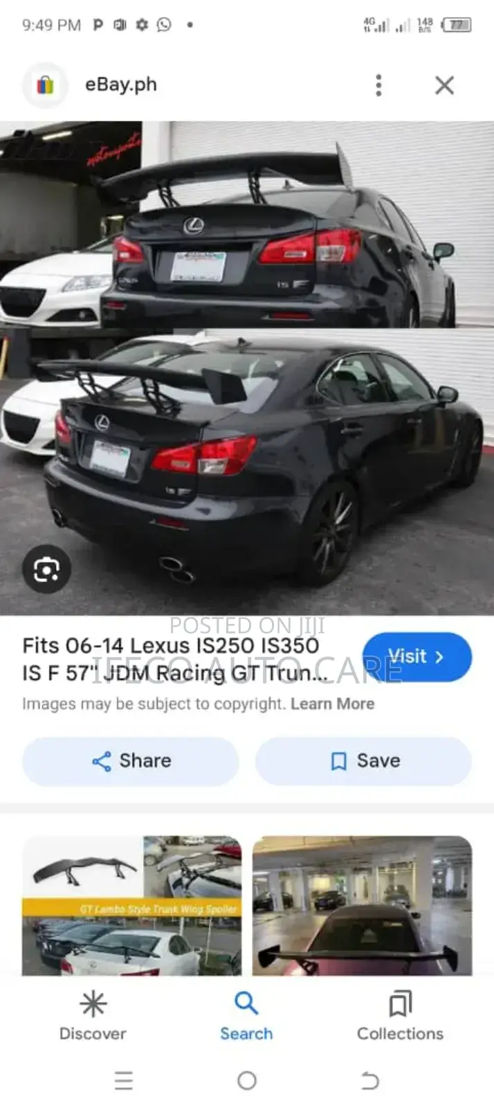Boot Spoiler for Lexus Is 250
