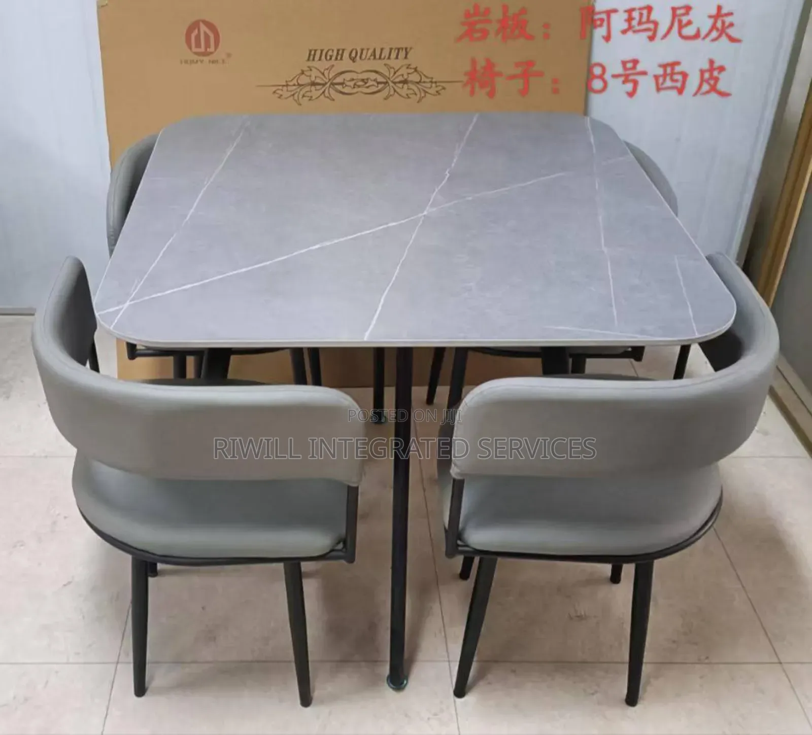 Grey Coloured Dining Set by Four