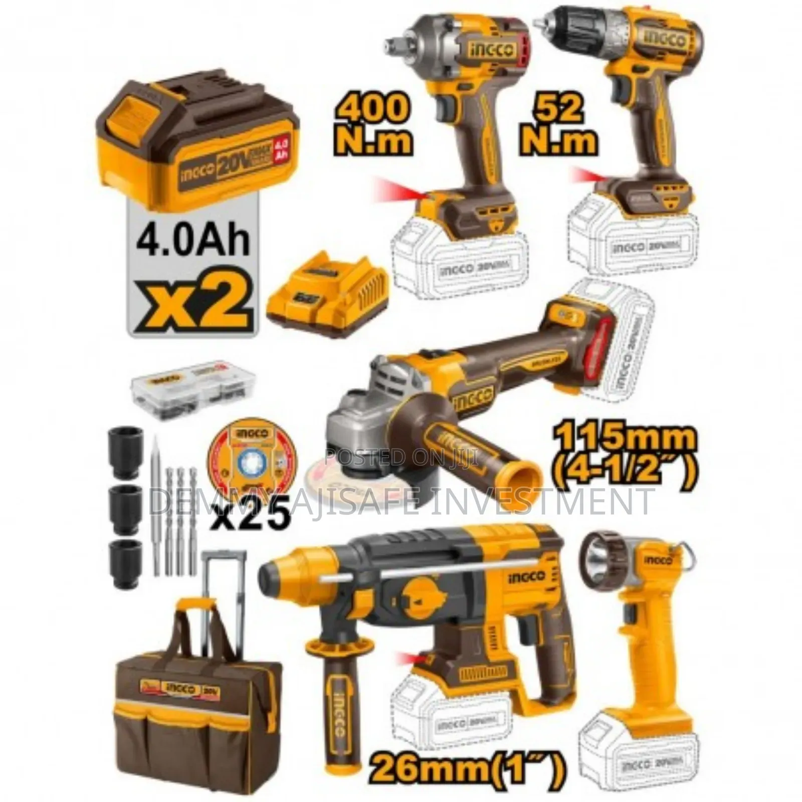 Ingco 5 in 1 Cordless Combo Kit