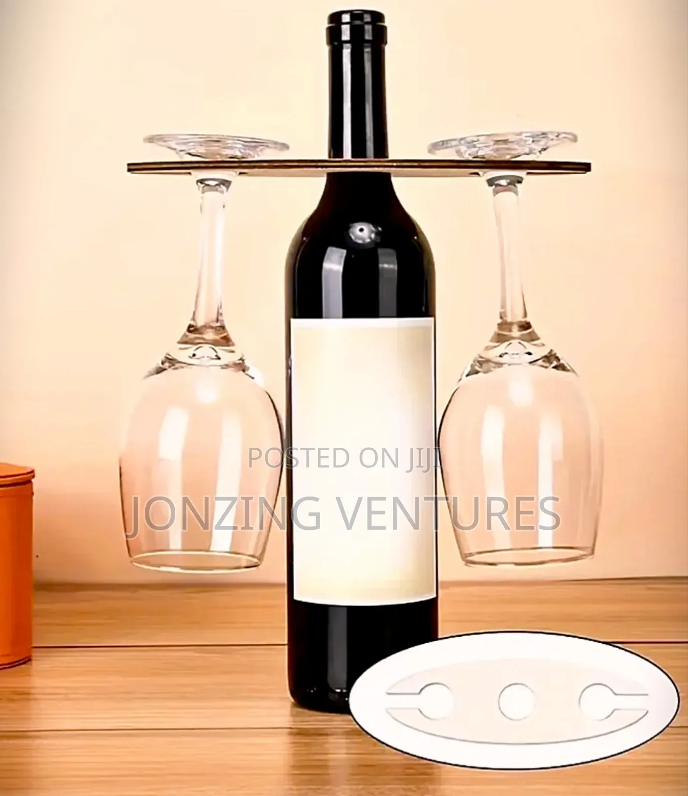 Wooden Wine Rack and Glass Holder