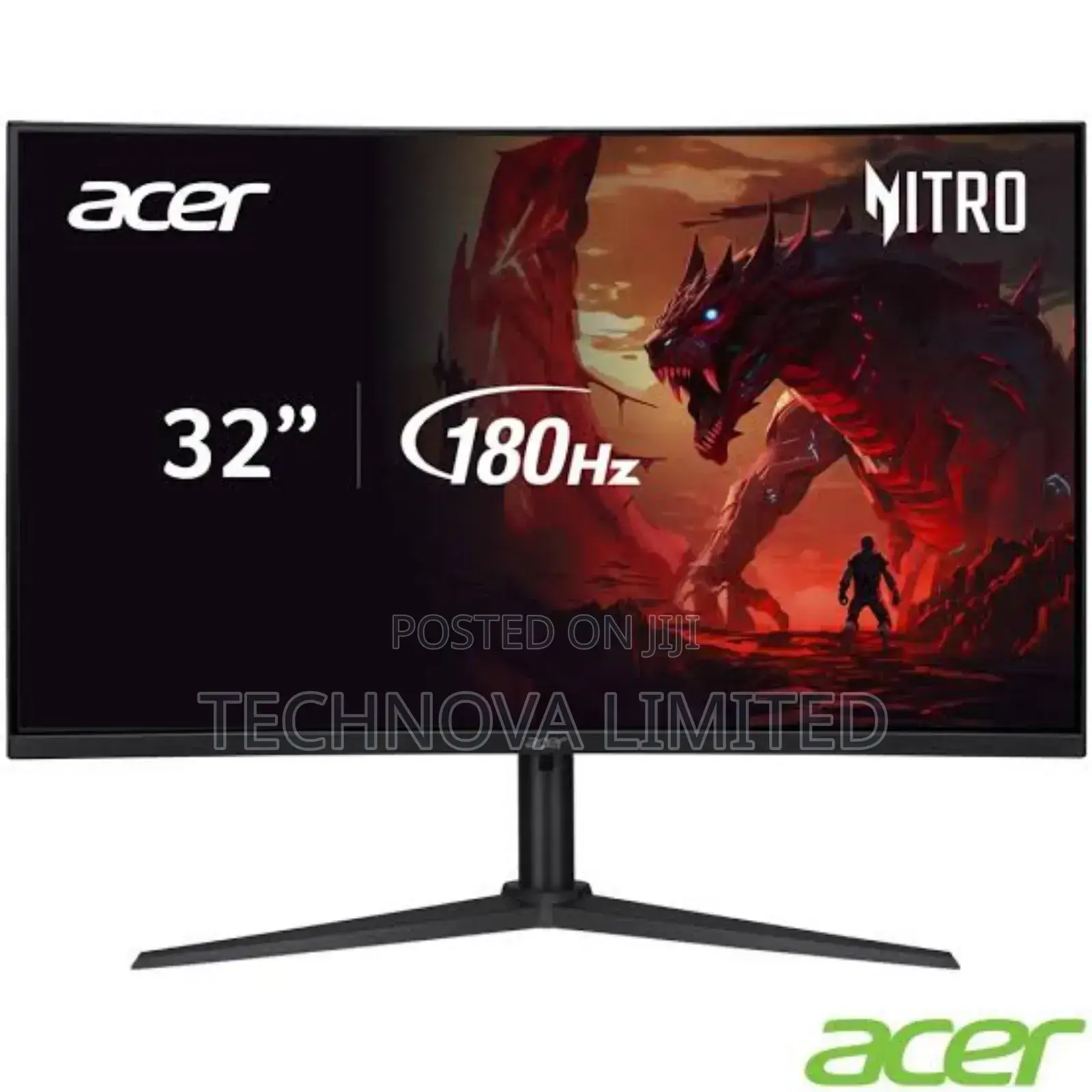 Acer Nitro 32" Curved Gaming Monitor WQHD 180hz 1ms Xz322qu V3bmiiphx
