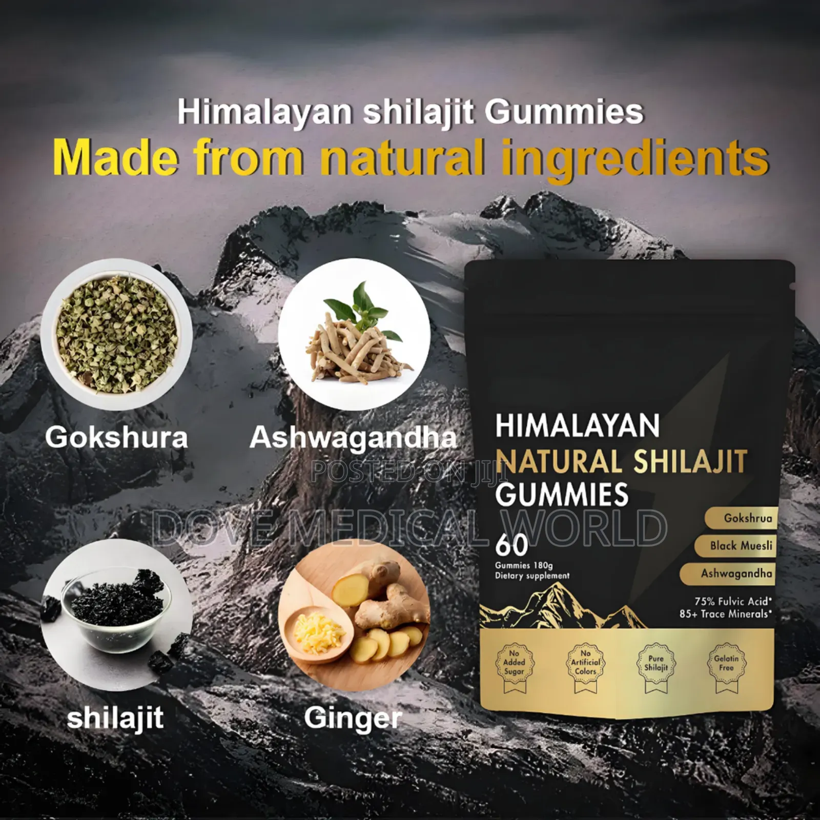 Himalayan Natural Shilajit Gummies With Gokshrua