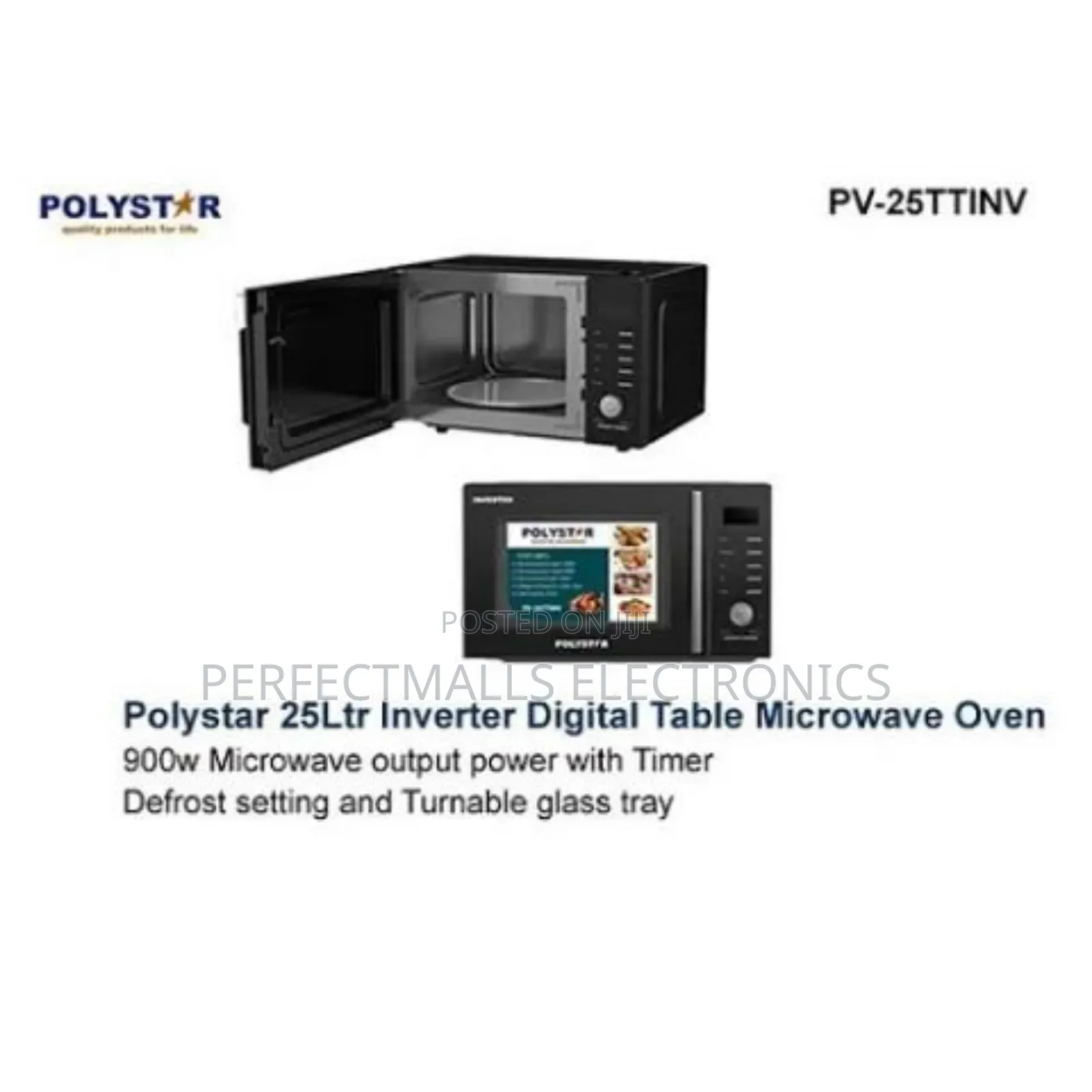 Polystar 25l Inverter Microwave Oven With Grill Pv-25ttinv – Digital