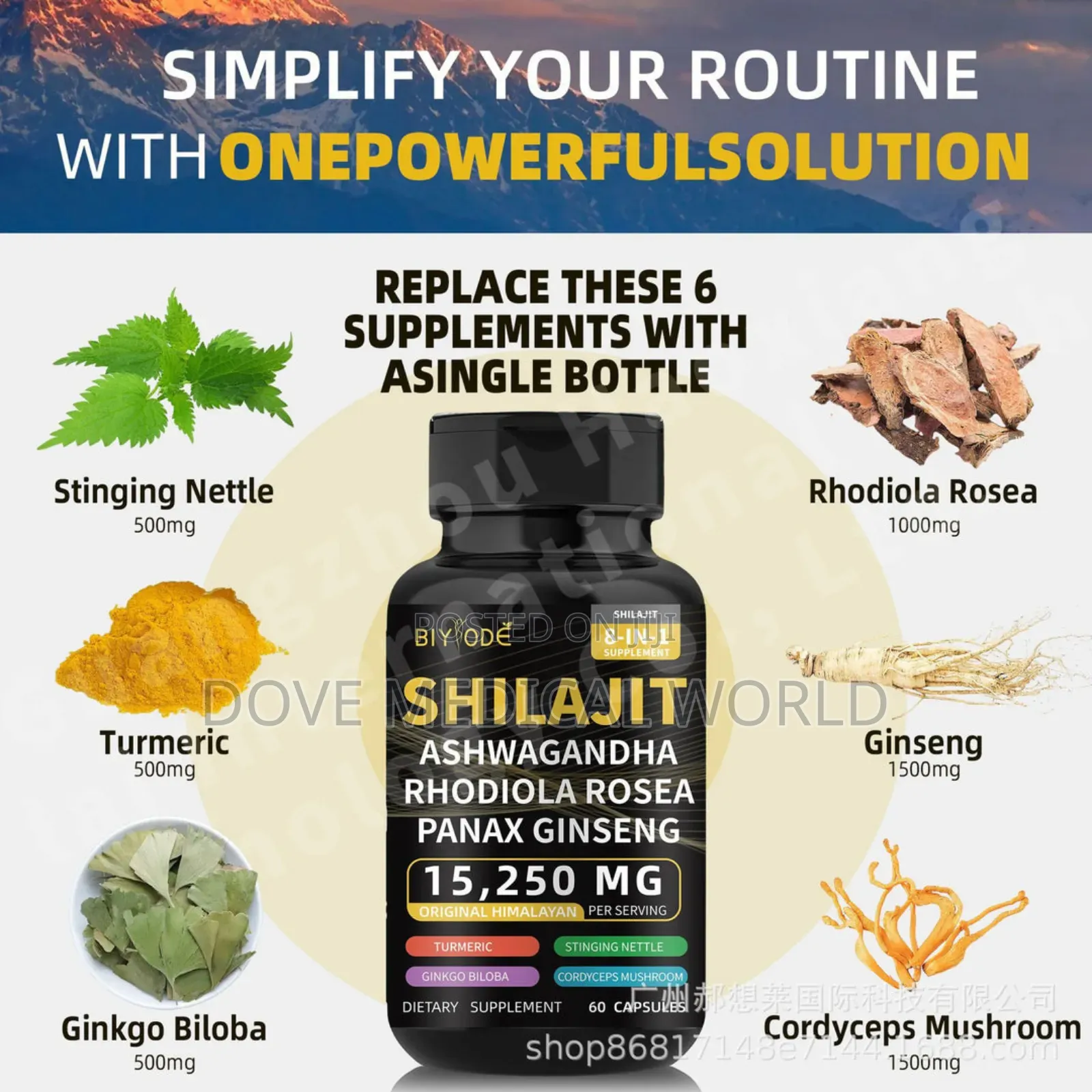 Biyode 8-in-1 Shilajit Blend Capsules