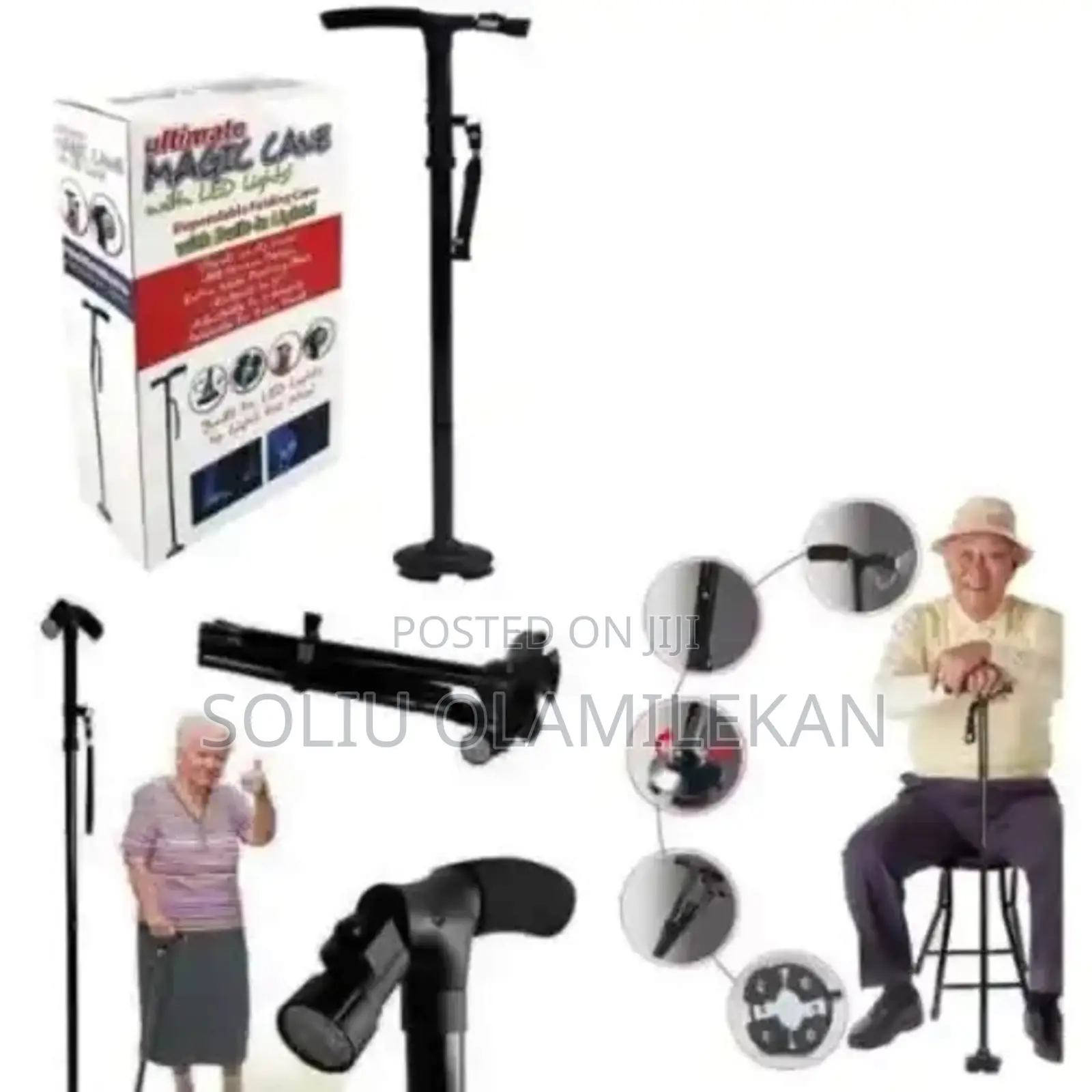 Foldable Walking Cane With Built-in Led Light