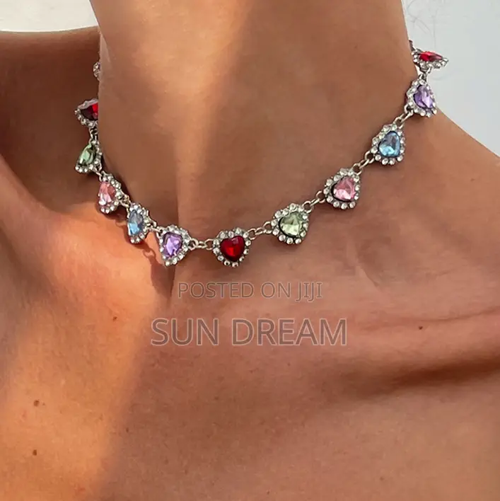 Woman Colorful Necklace Lady Necklace Diamond Jewelry