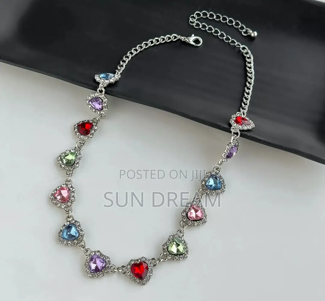 Woman Colorful Necklace Lady Necklace Diamond Jewelry