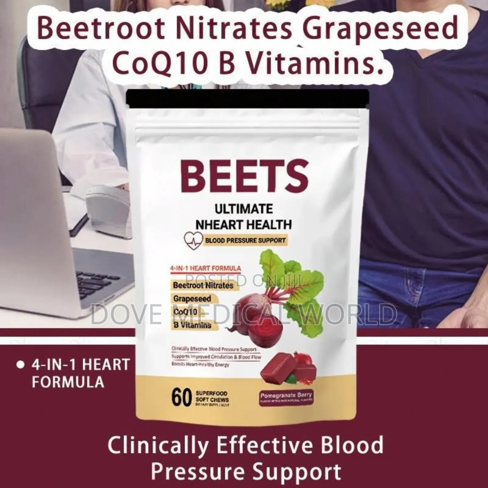 Beets Ultimate Nheart Health Soft Chews With Beetroot, Grape and Coq10