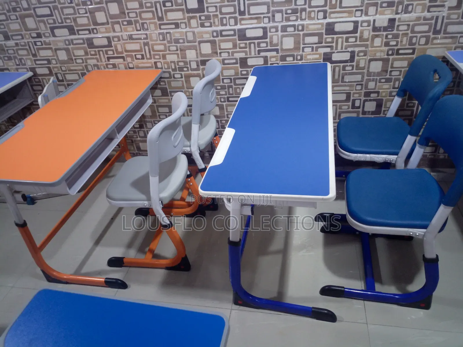 Quality Turkish High Standard Double Student Chair and Desk