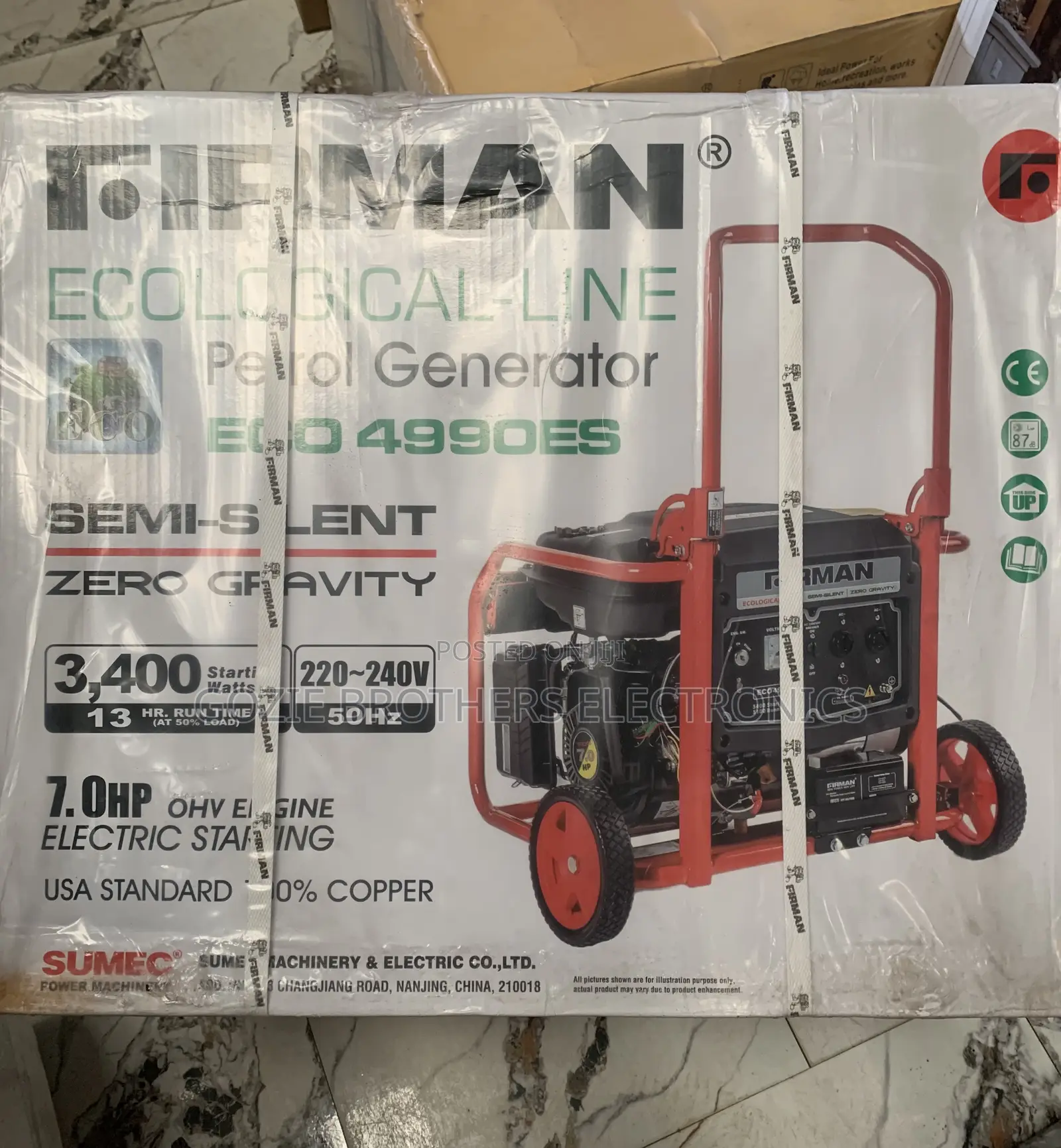 Firman Petrol Generator 3.5kva With Wheels and Key Starter 4990es