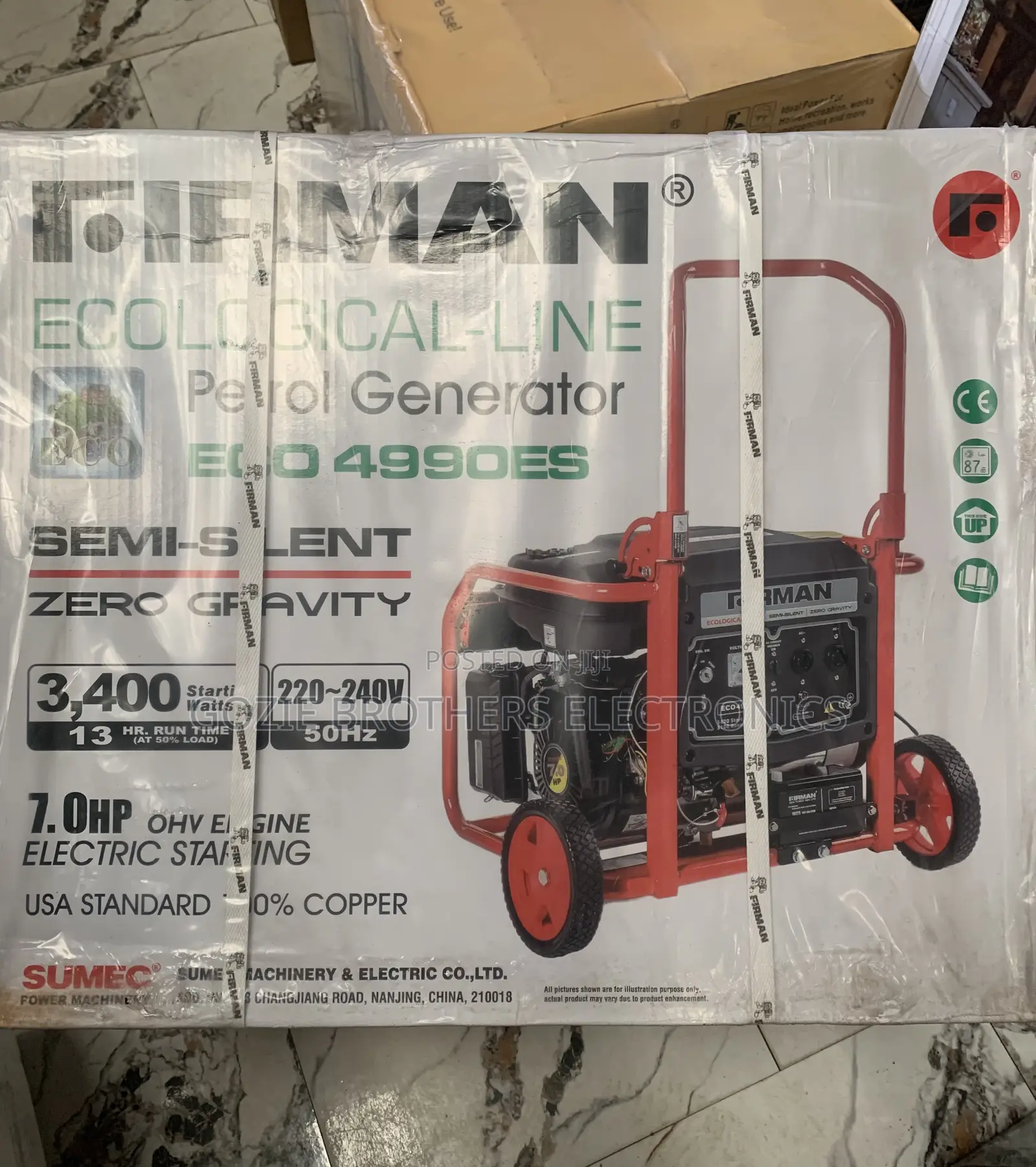 Firman Petrol Generator 3.5kva With Wheels and Key Starter 4990es