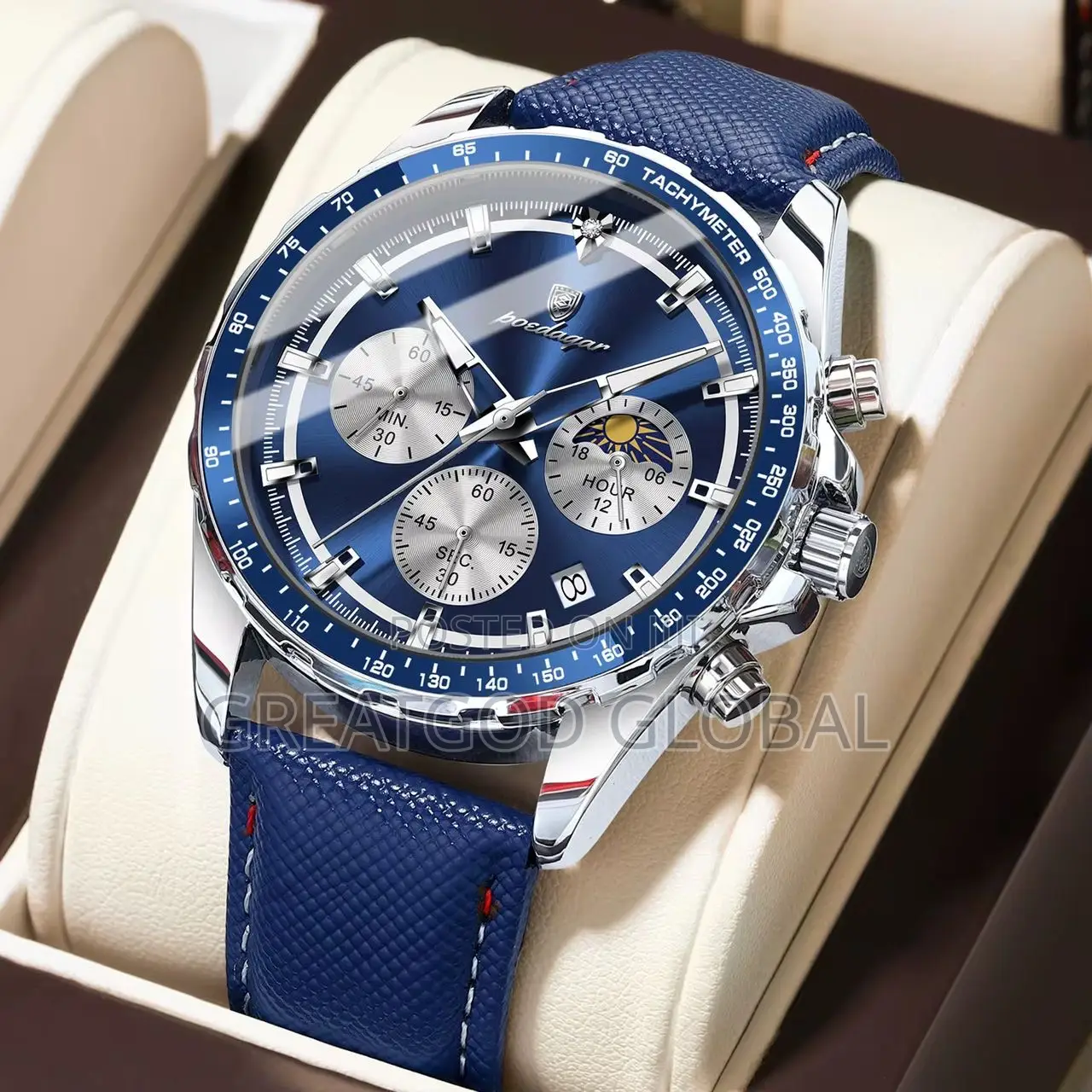 Poedagar Leather Wristwatch