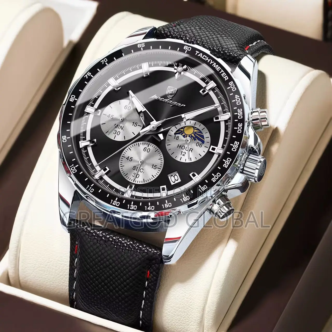 Poedagar Leather Wristwatch