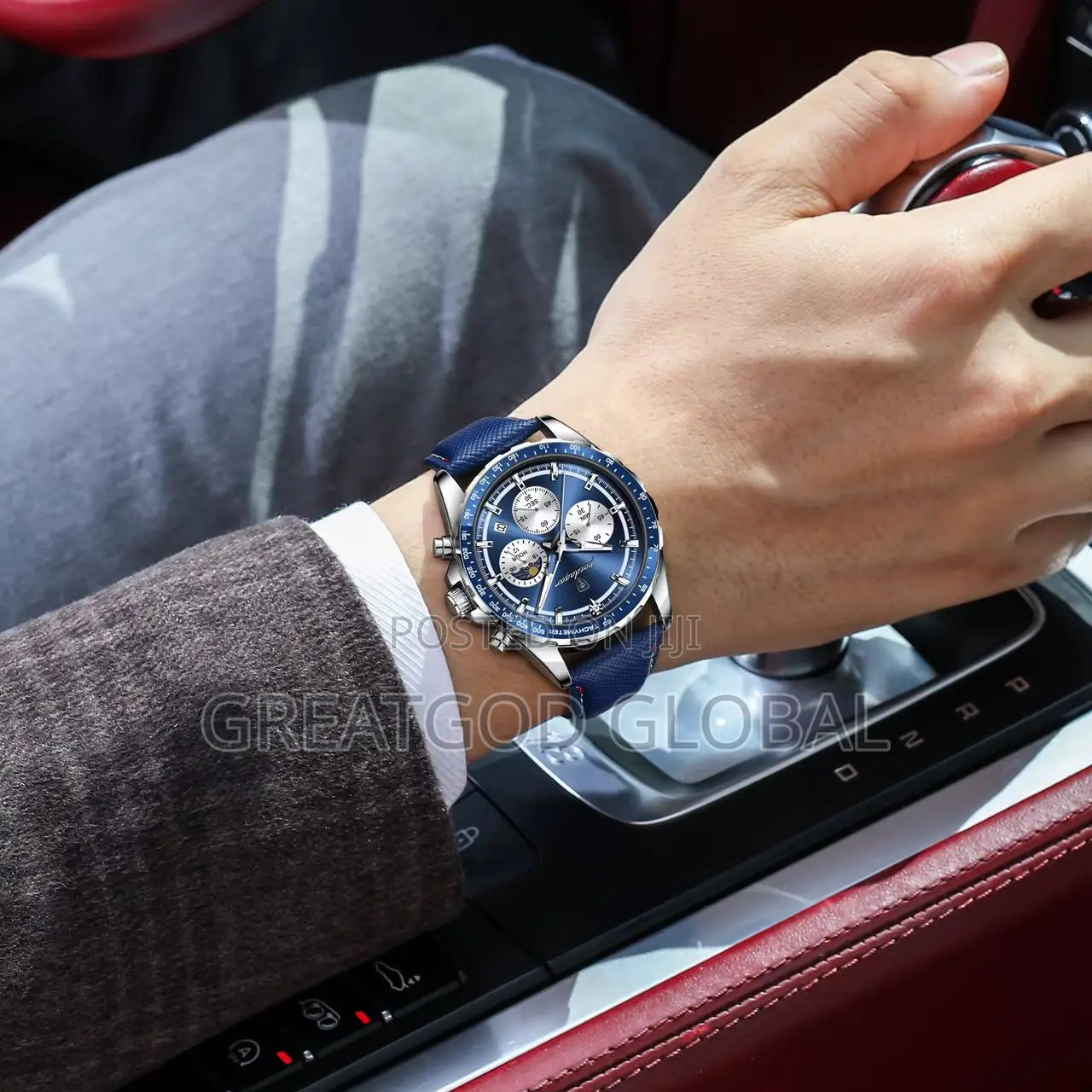 Poedagar Leather Wristwatch