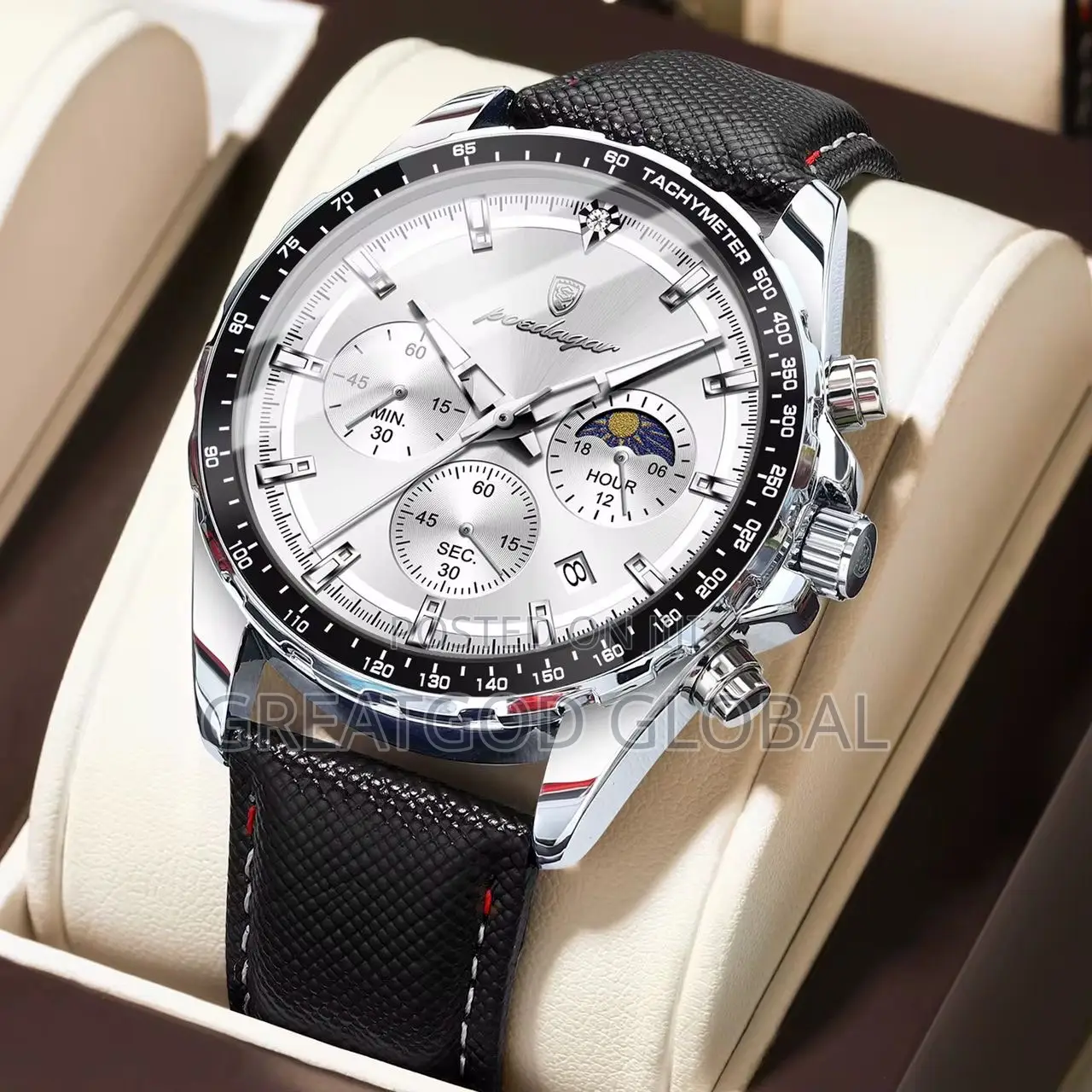 Poedagar Leather Wristwatch