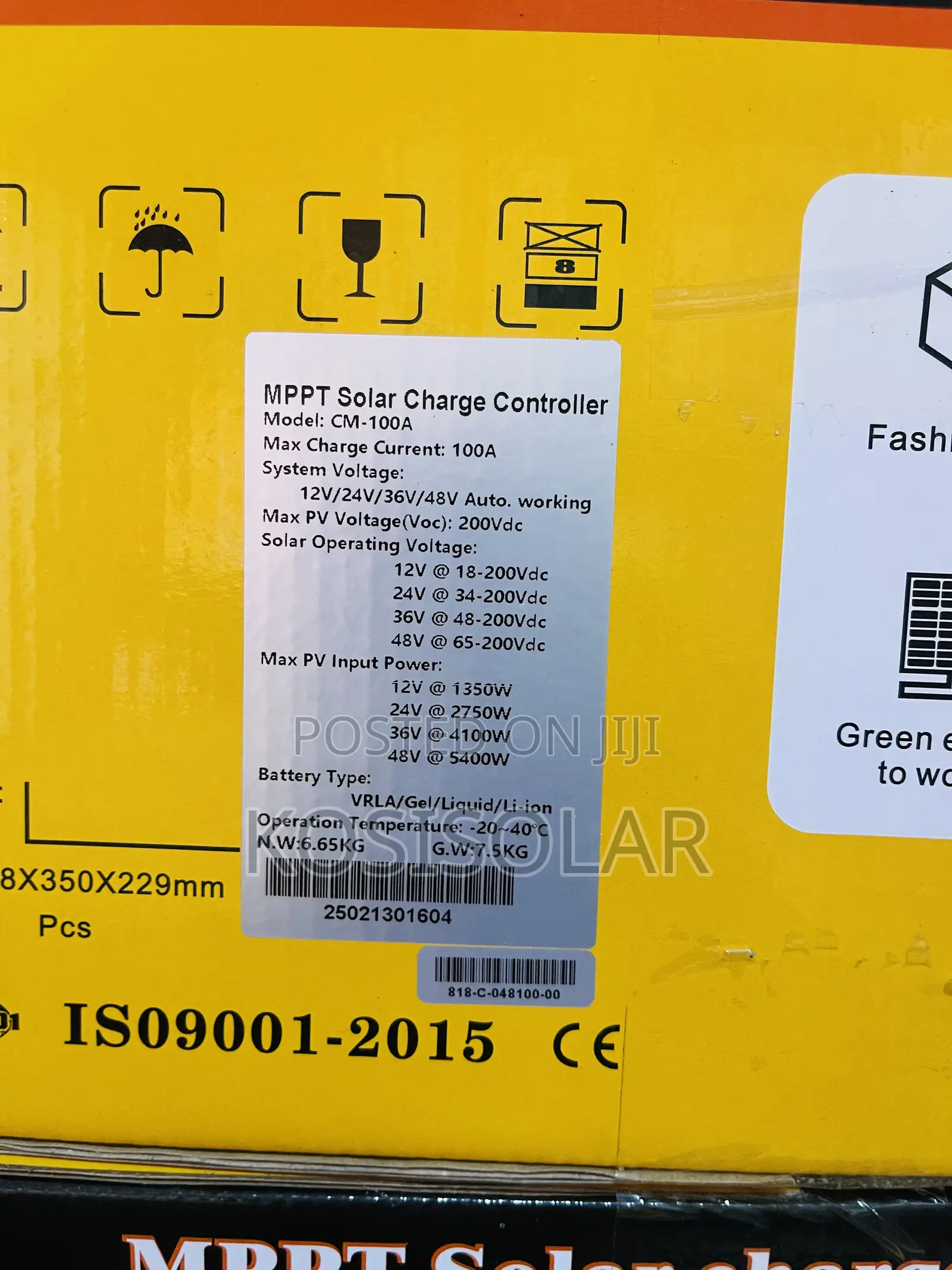100ah 12/24/36/48v Snadi Solar Charge Controller