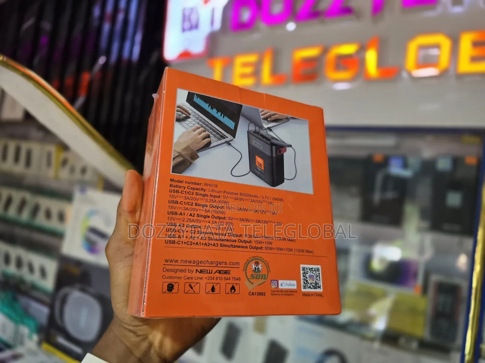 Newage Rh018 Portable 130w 80000mah Power Bank