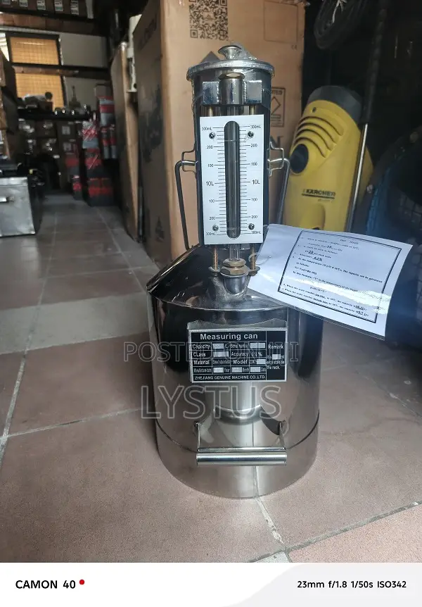10 Liters Stainless Steel Measuring, Calibration Dispenser Can