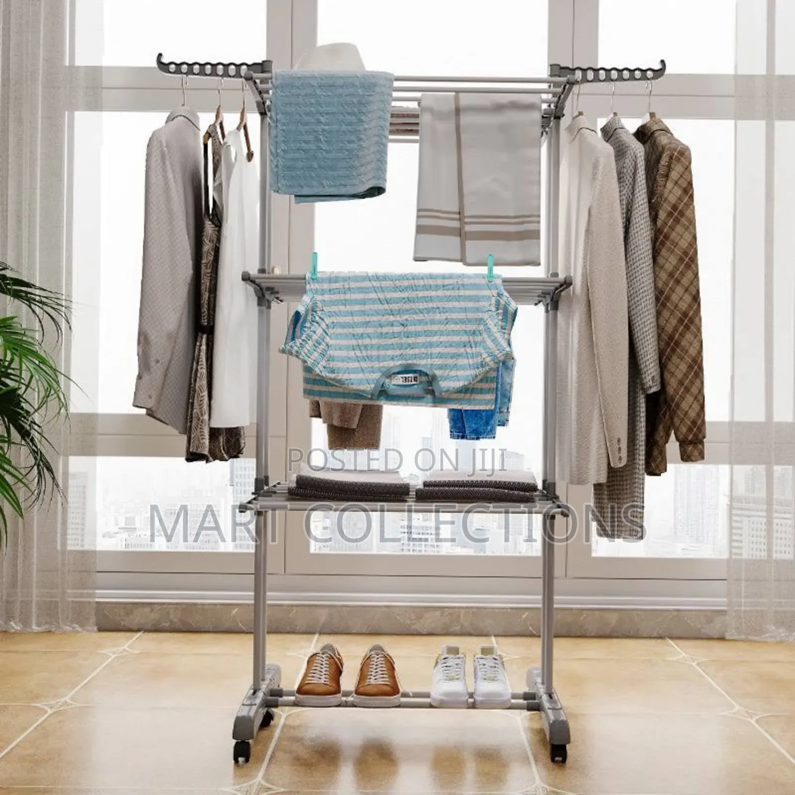 High Quality 3 Layers Clothes Hanger/Rack With Wheels – Durable