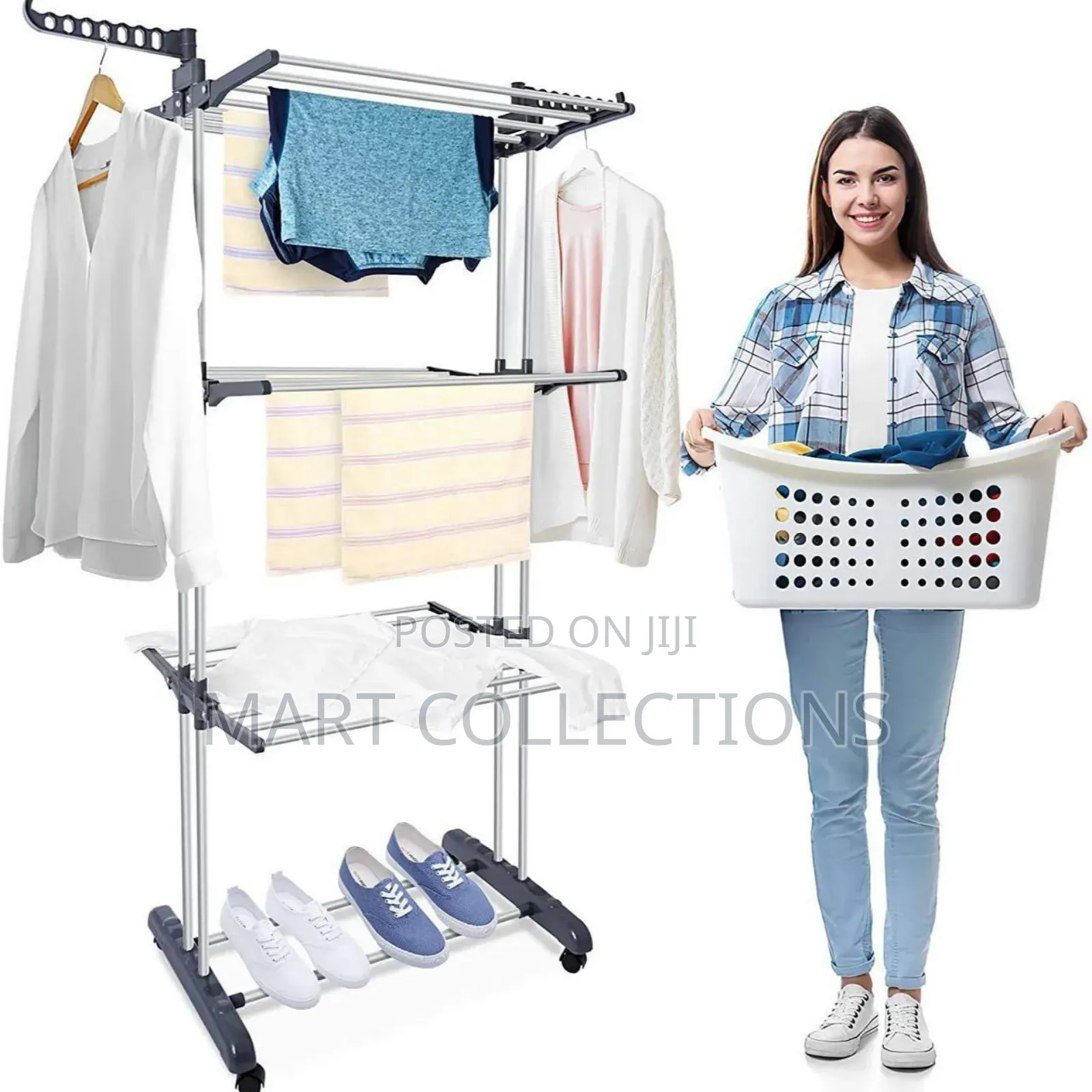 High Quality 3 Layers Clothes Hanger/Rack With Wheels – Durable