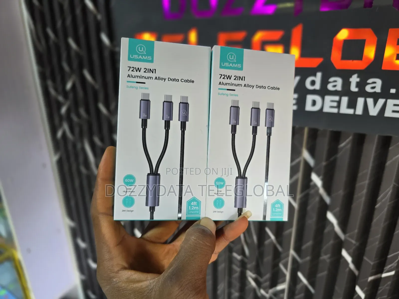 Usams 72w 2 in 1 Aluminum Alloy Data Cable Sj740 Model