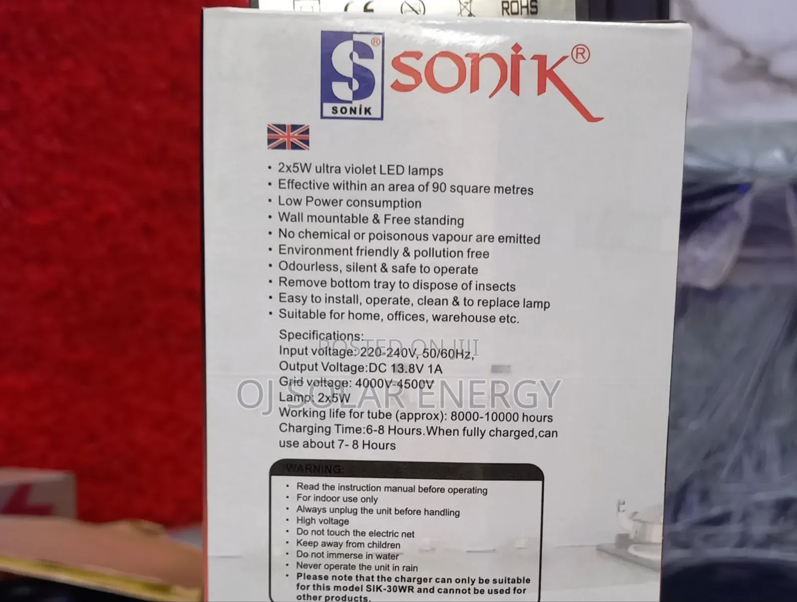 Sonik Rechargeable Insect/Mosquitos Killer