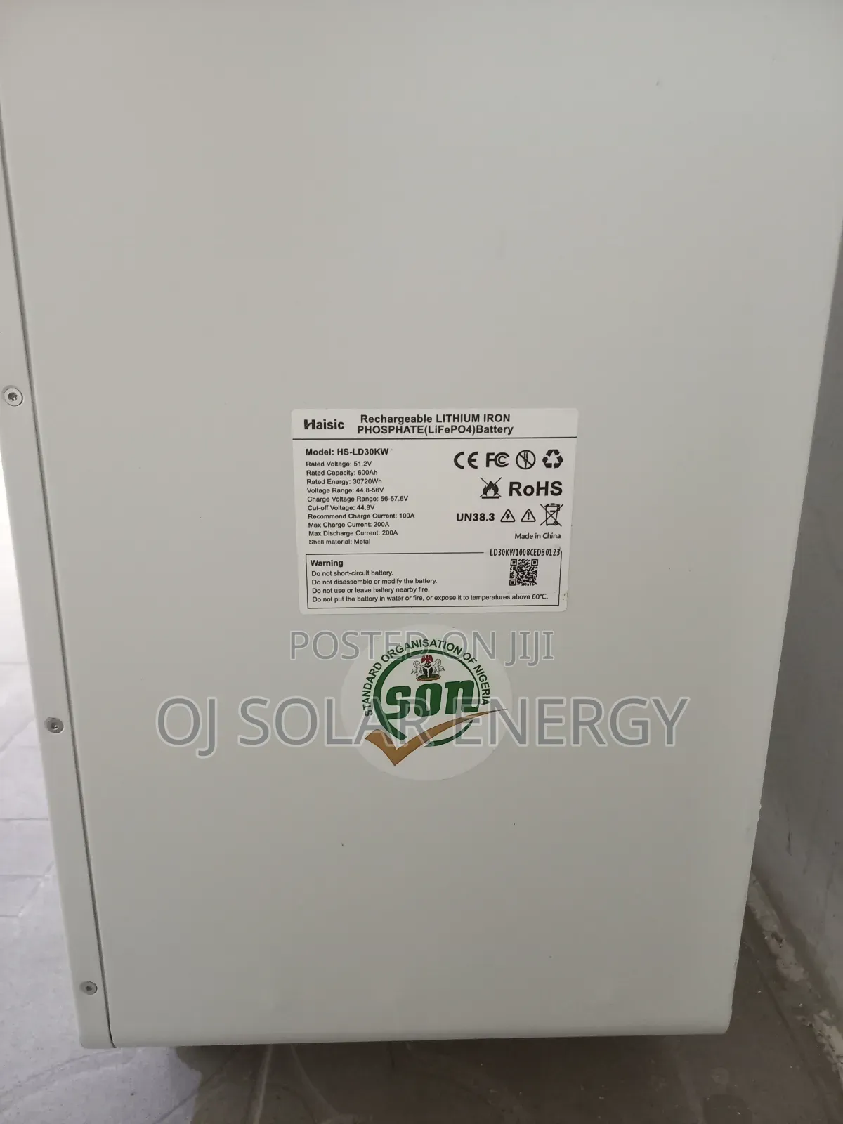 Haisic 30720 Solar Lithium Battery