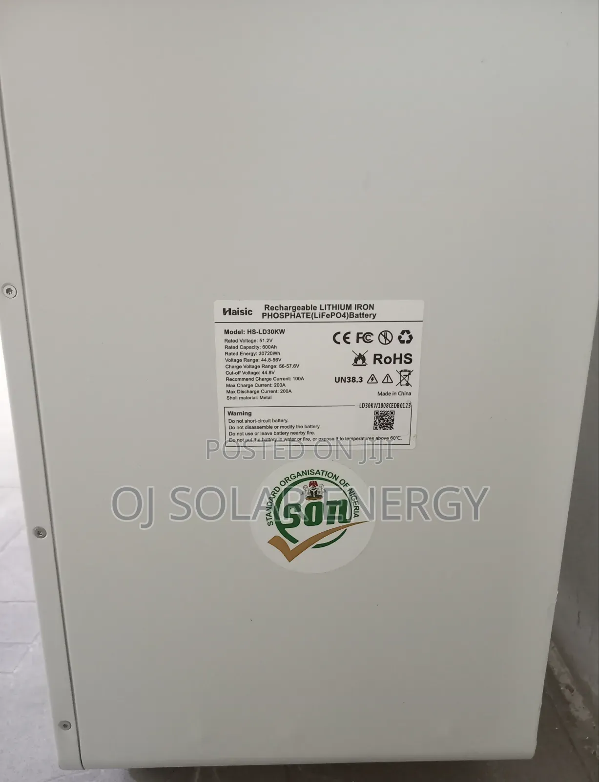 Haisic 30720 Solar Lithium Battery