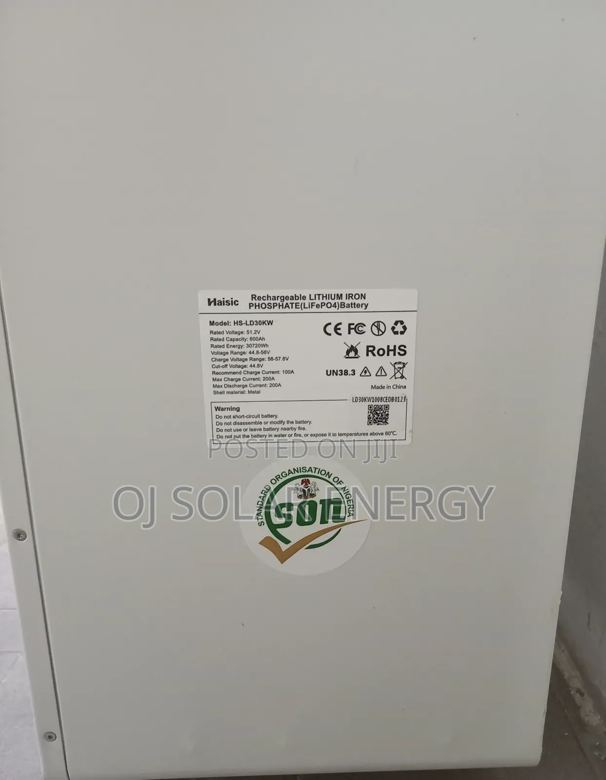 Haisic 30720kwh Solar Lithium Battery