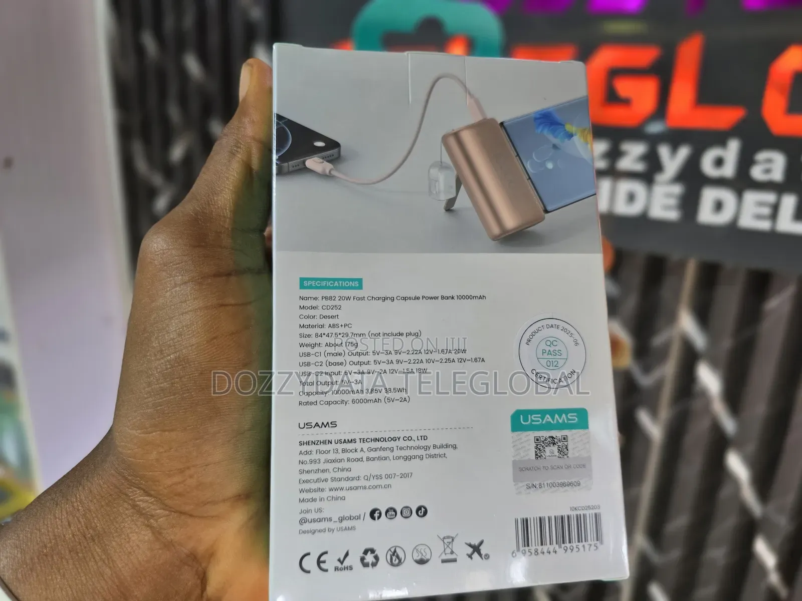 Usams Pb82 20w Fast Charging Capsule Powerbank 10000mah